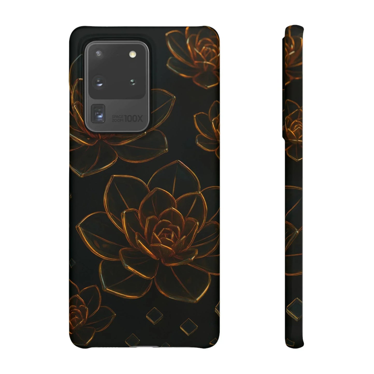 Glass Flower Phone Case for iPhone 7-16 and Galaxy S10-S24 Models
