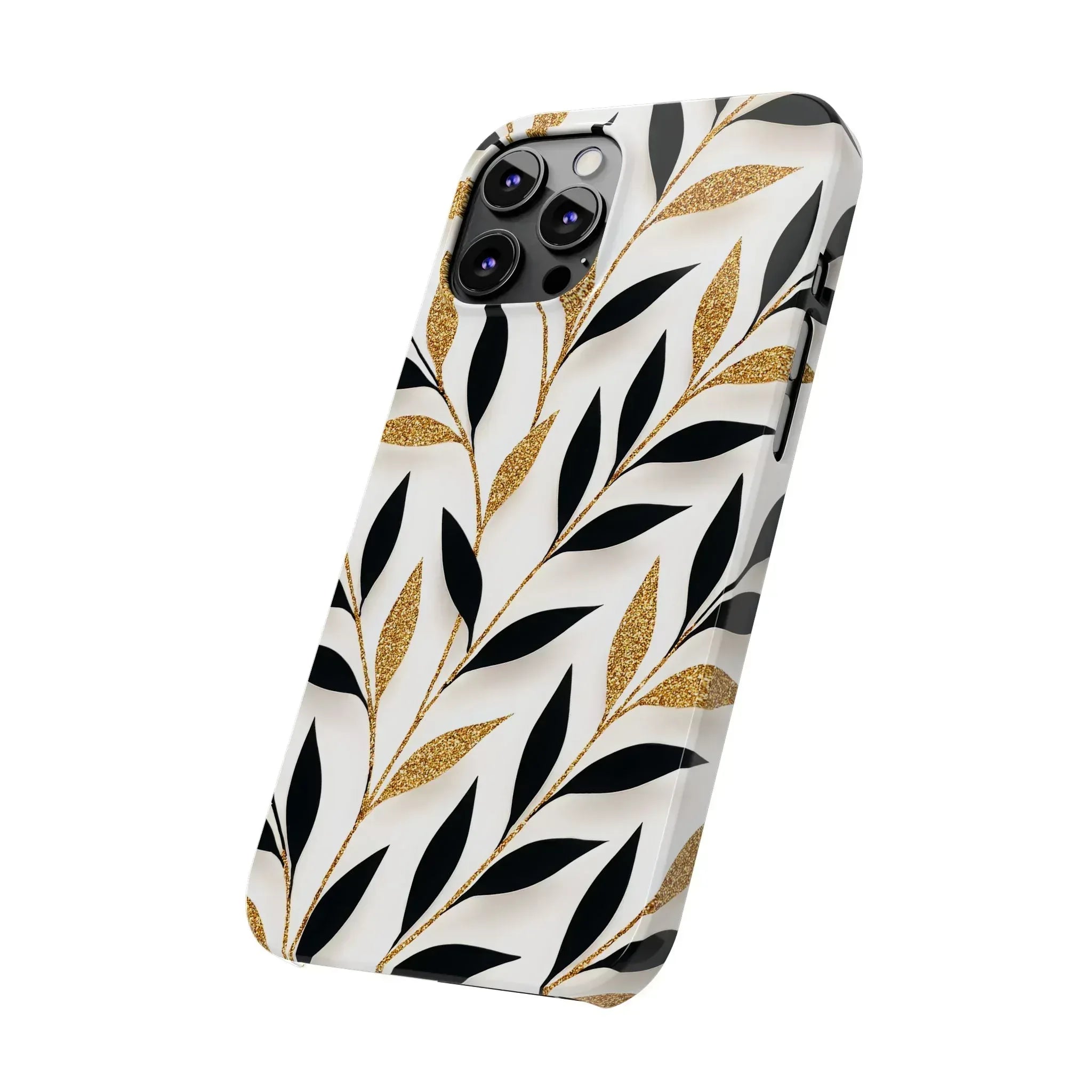 Botanical Gold Leaf Phone Case for iPhone 11-17 - KARARMDESIGN