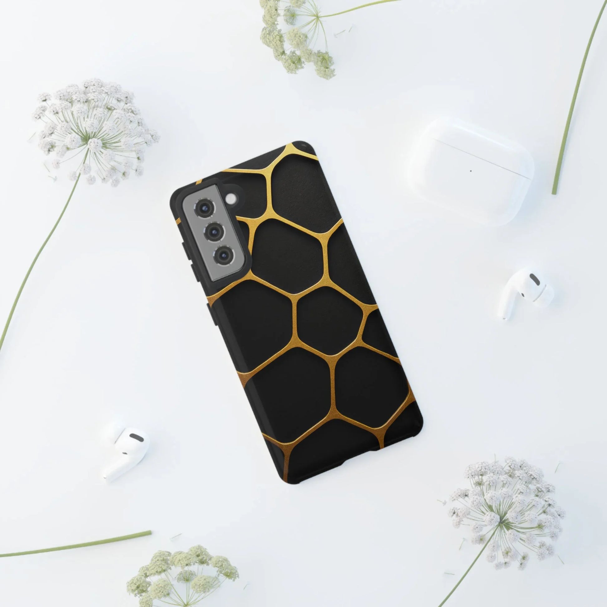 Golden Cellscape Phone Case for iPhone 8-16 and Galaxy S10-S25 Models - KarArmDesign