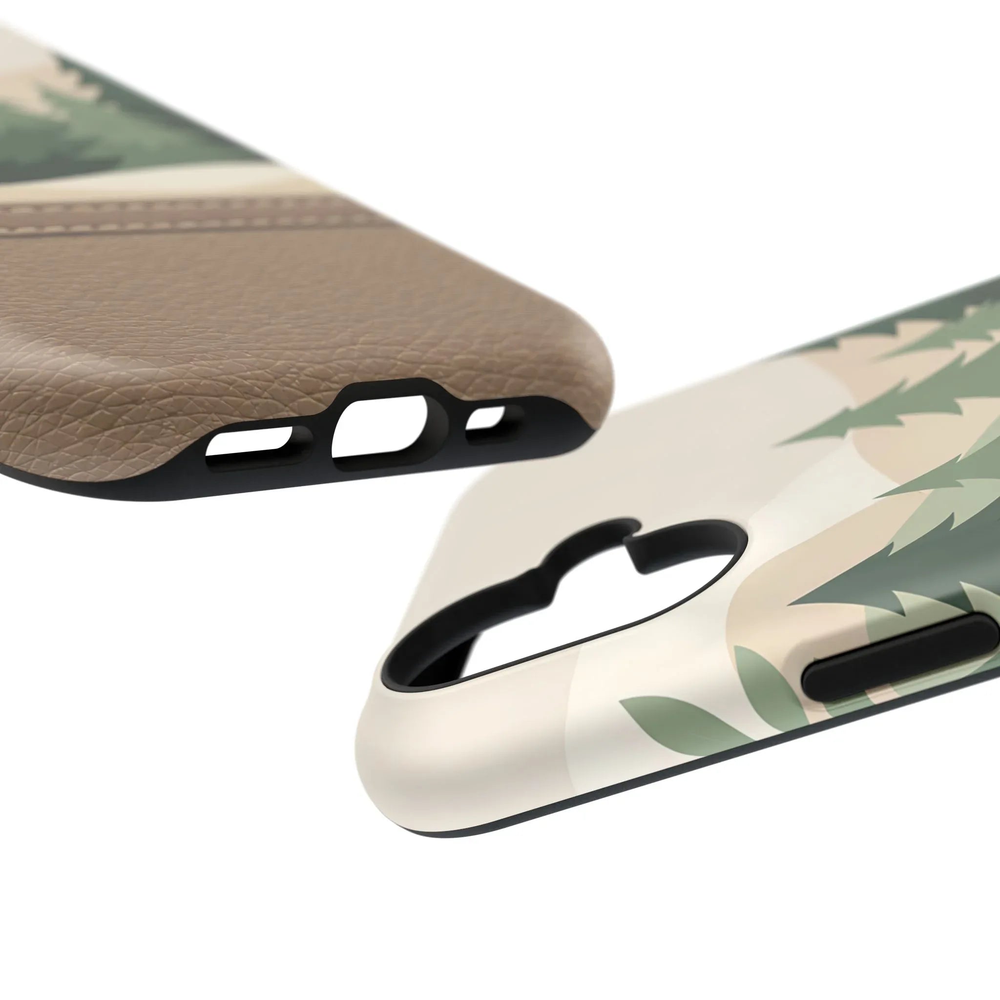Forest Leather Phone Case for iPhone 11-17 and Galaxy S21-S25 - KARARMDESIGN