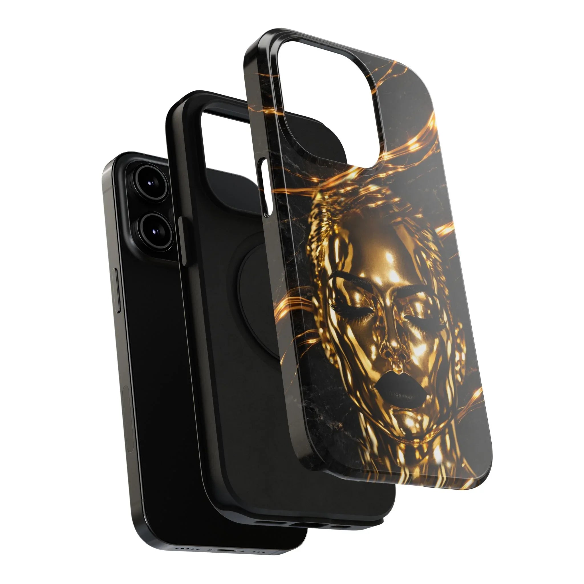 Luxury Gold Portrait Phone Case for iPhone 11-17 and Galaxy S21-S25 - KARARMDESIGN