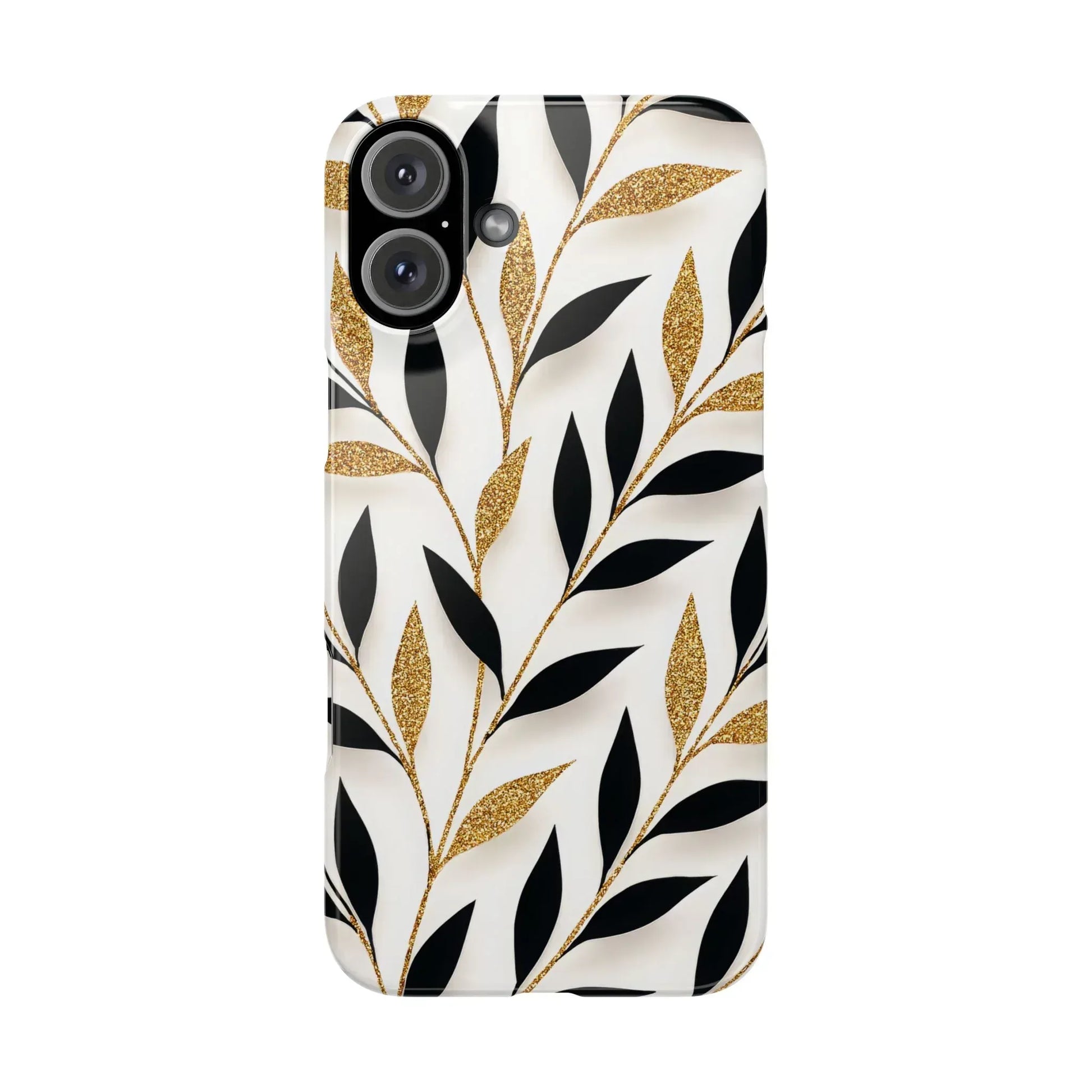 Botanical Gold Leaf Phone Case for iPhone 11-17 - KARARMDESIGN