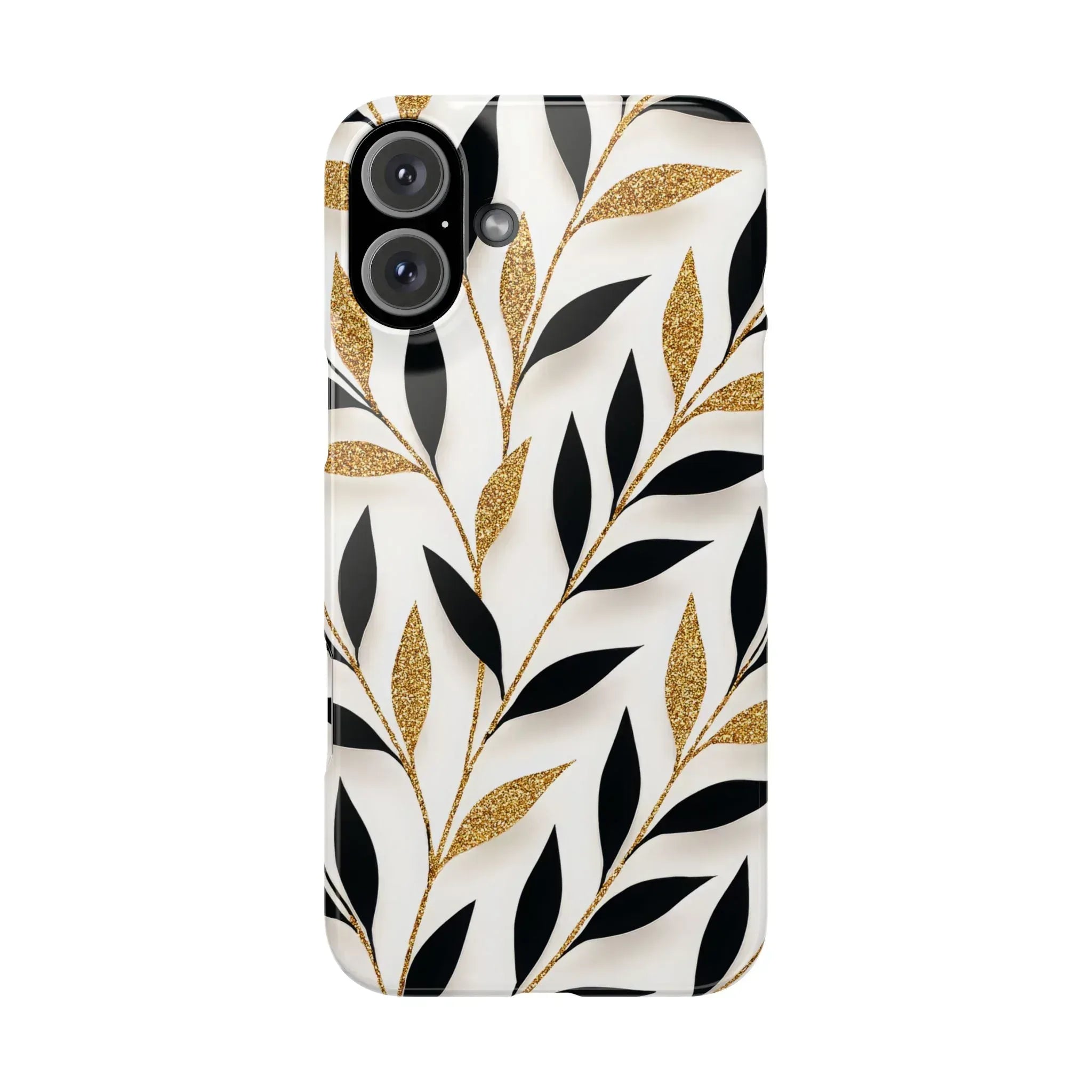 Botanical Gold Leaf Phone Case for iPhone 11-17 - KARARMDESIGN