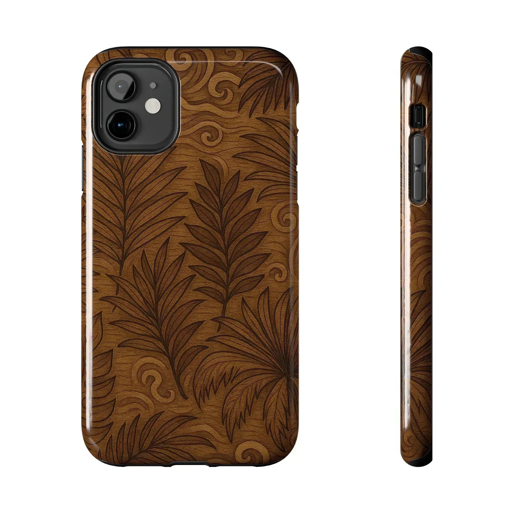 Wood Leaf Armor Phone Case for iPhone and Galaxy - KARARMDESIGN