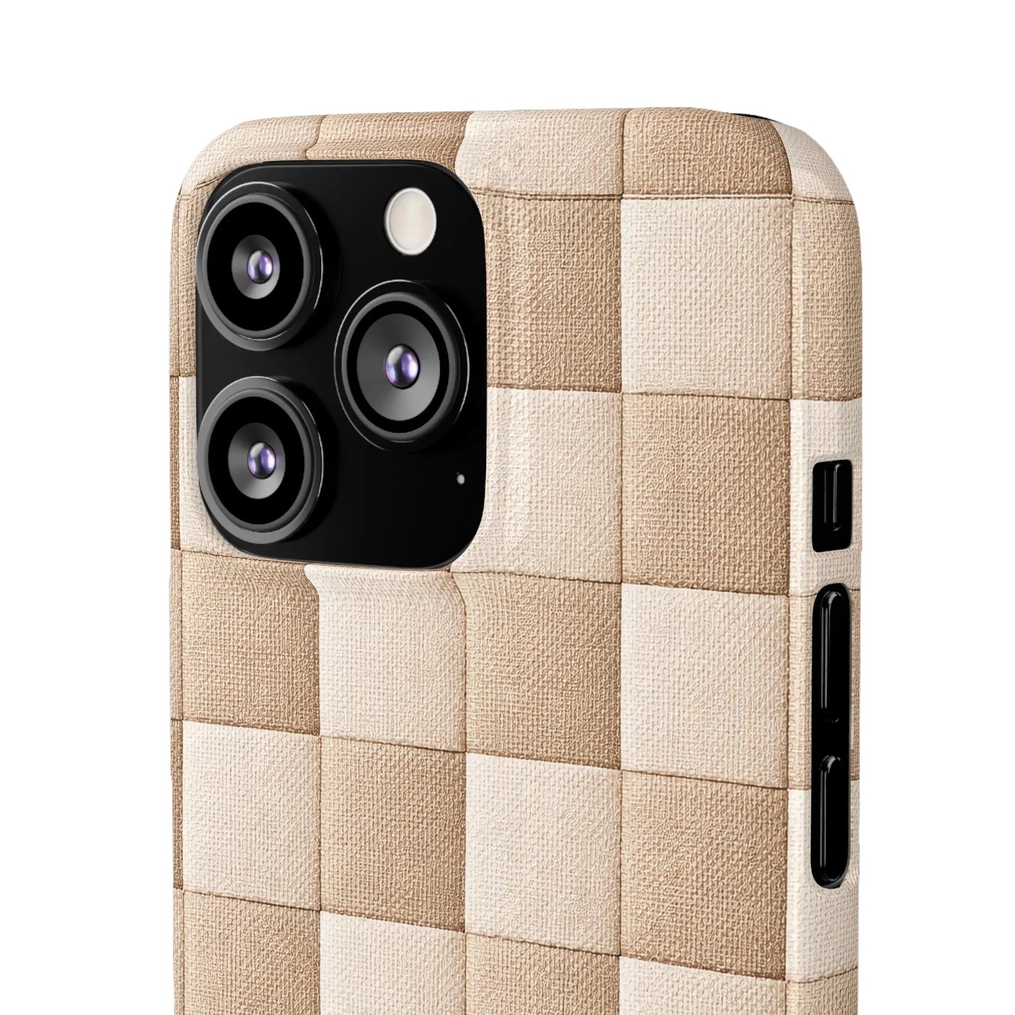 Beige Woven Phone Case for iPhone 11-17 and Galaxy S20-S25 - KARARMDESIGN