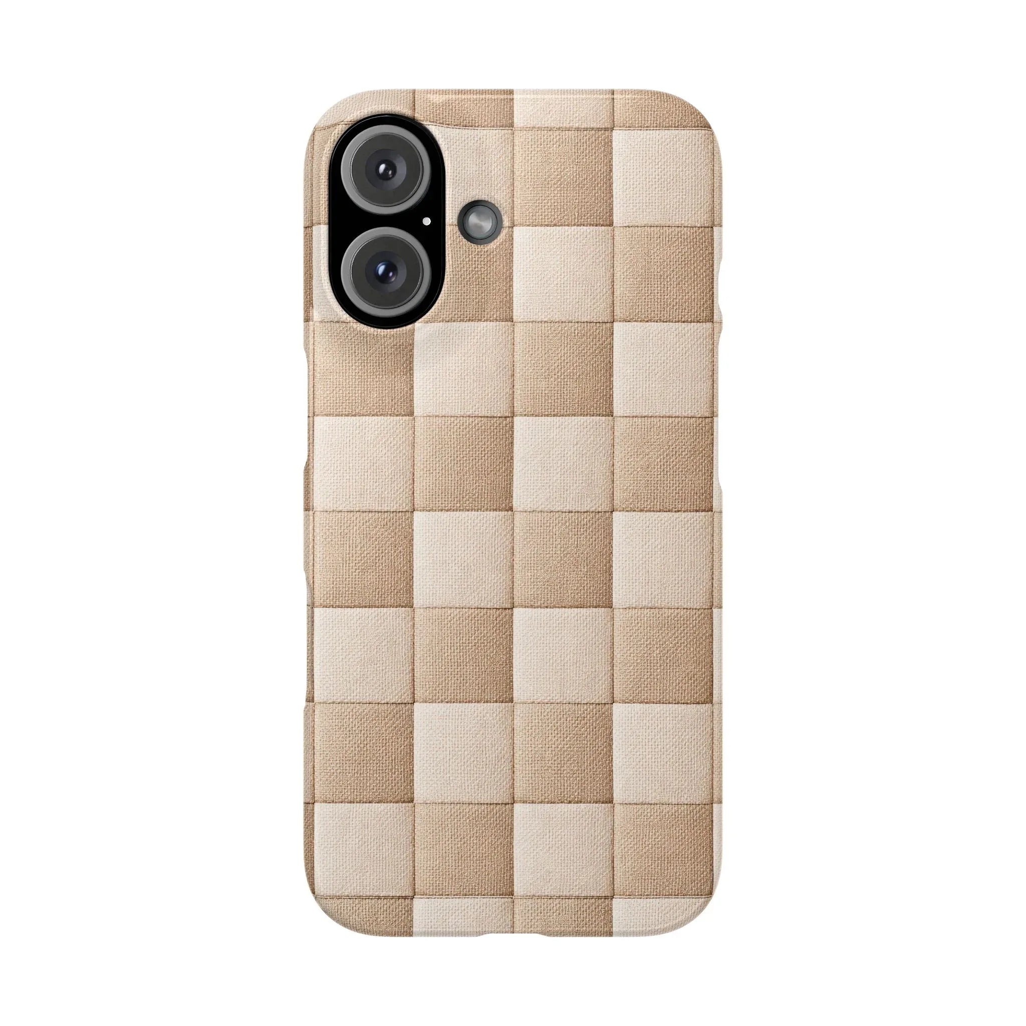 Beige Woven Phone Case for iPhone 11-17 and Galaxy S20-S25 - KARARMDESIGN
