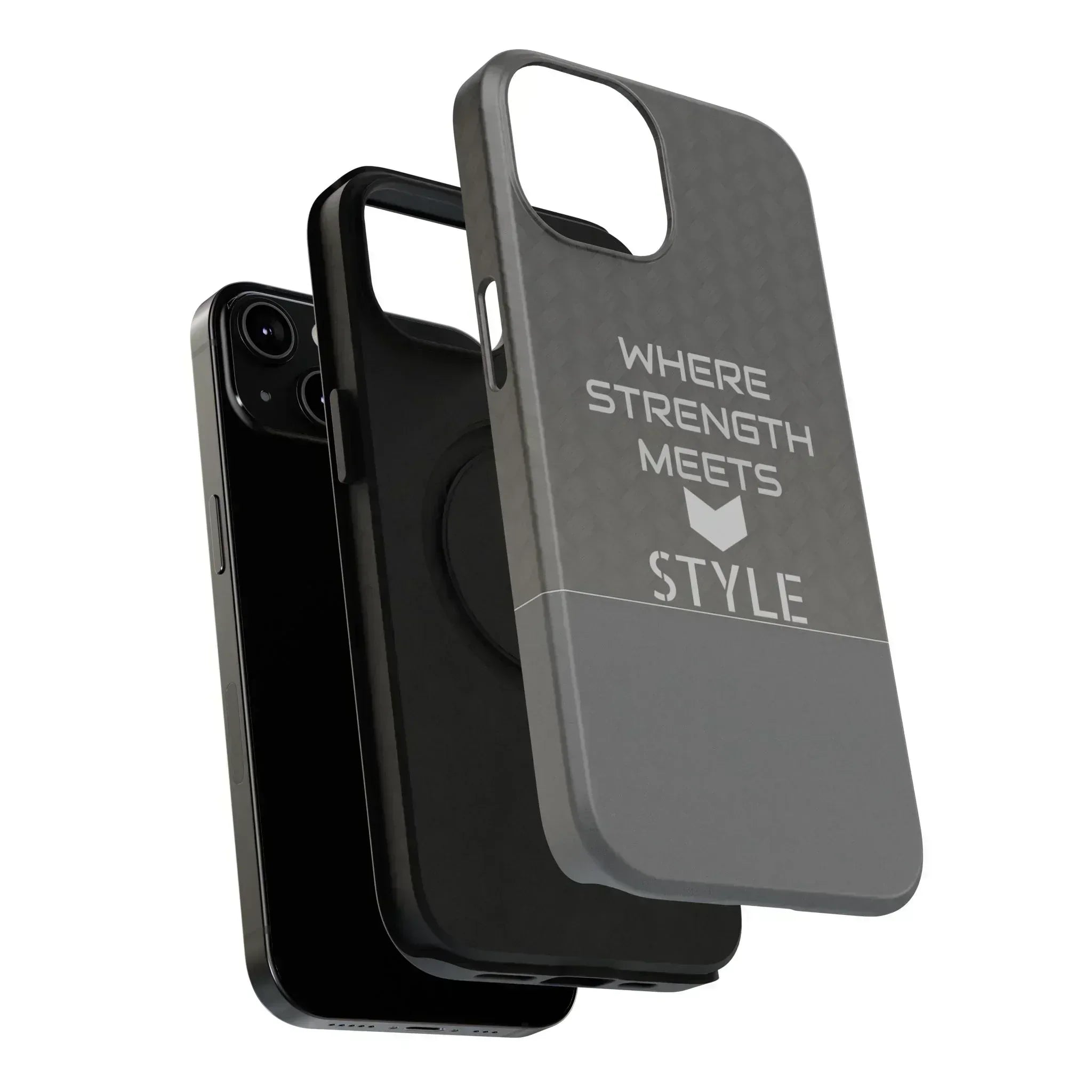 Gray Carbon Phone Case for iPhone 12-16 and Galaxy S21-S22 - KARARMDESIGN