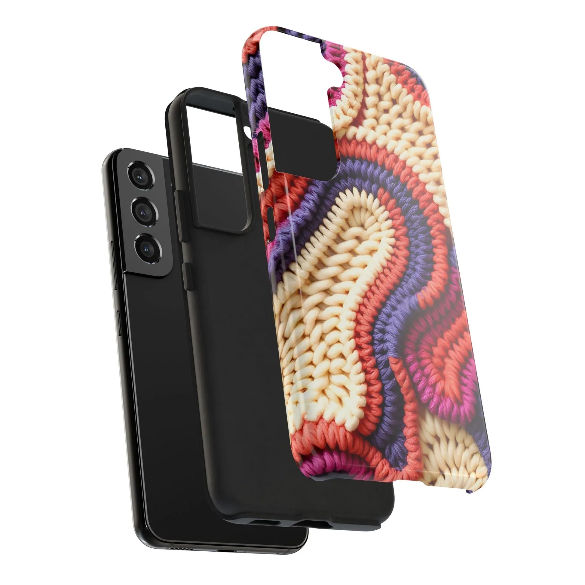 Handwoven Textile Art Phone Case for iPhone 11-17 and Galaxy S21-S25 - KARARMDESIGN