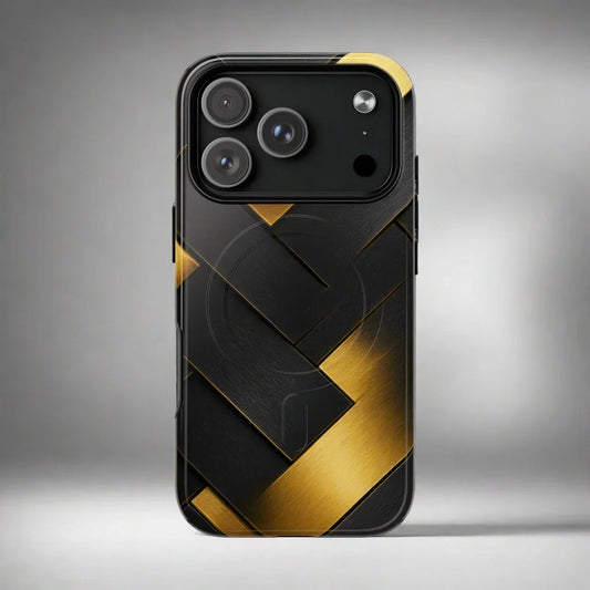 Golden Grid Phone Case for iPhone 17, Air, Pro, Pro Max - KarArmDesign