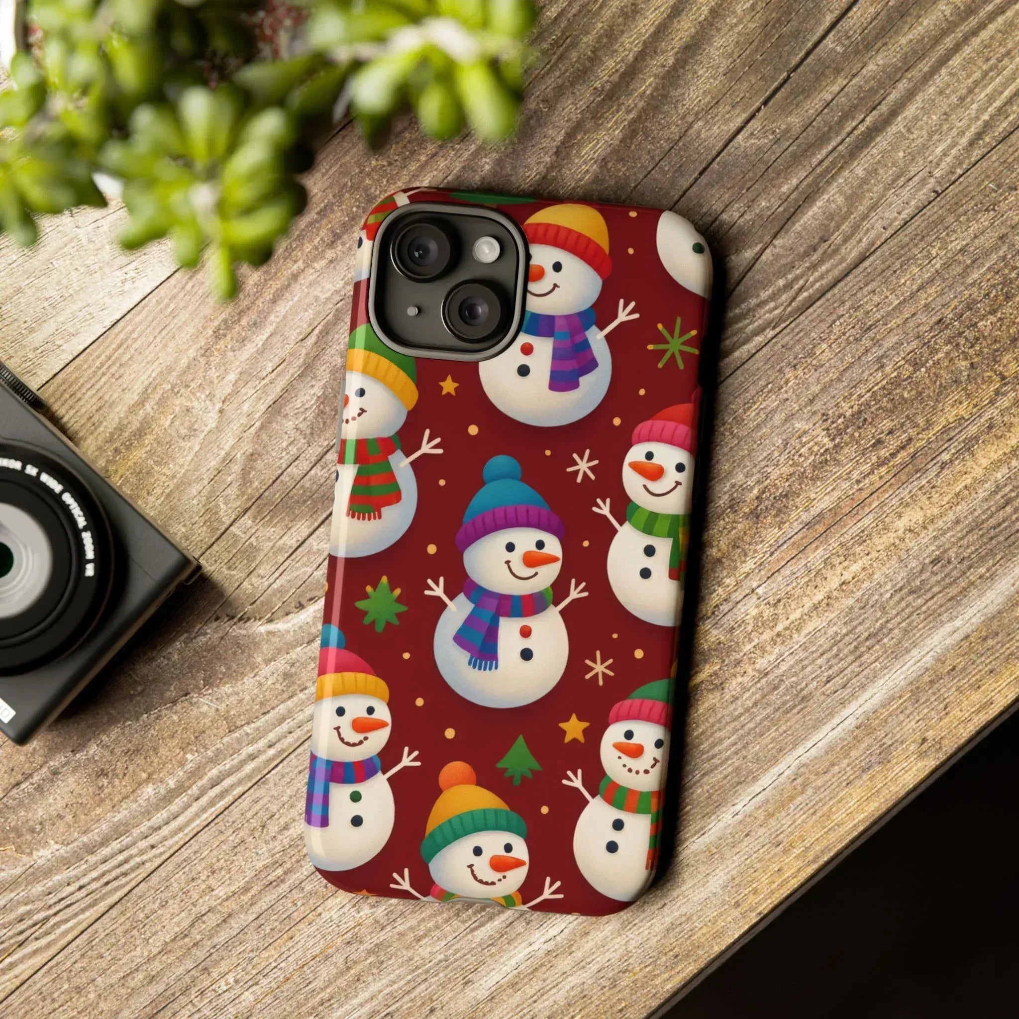 Festive Snowmen Parade Phone Case for iPhone 11–17 and Galaxy S10–S25 - KARARMDESIGN