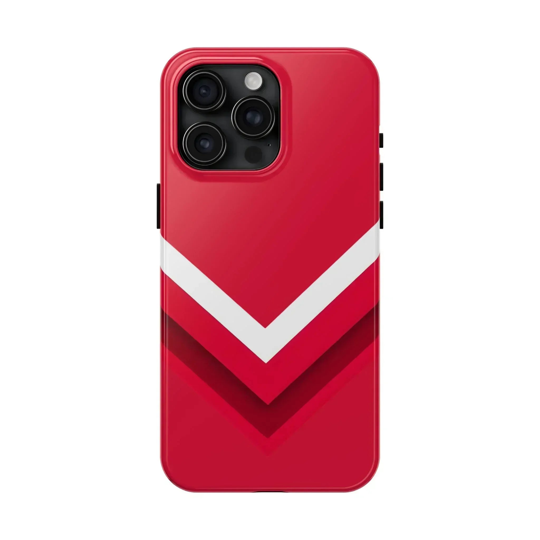Red Chevron Armor Phone Case for iPhone 11–16 & Galaxy S21–S24 - KARARMDESIGN