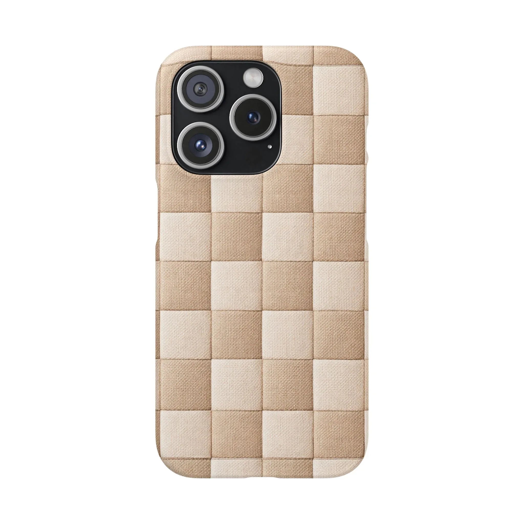 Beige Woven Phone Case for iPhone 11-17 and Galaxy S20-S25 - KARARMDESIGN