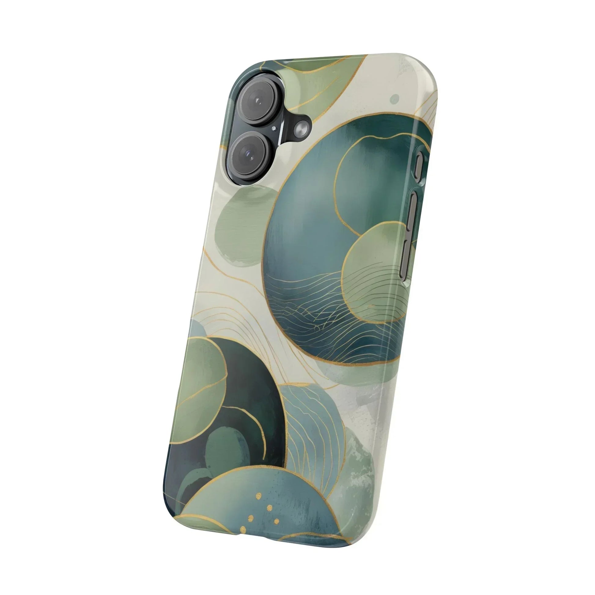 Abstract Teal Slim Phone Case for iPhone 12-16 Models - KarArmDesign