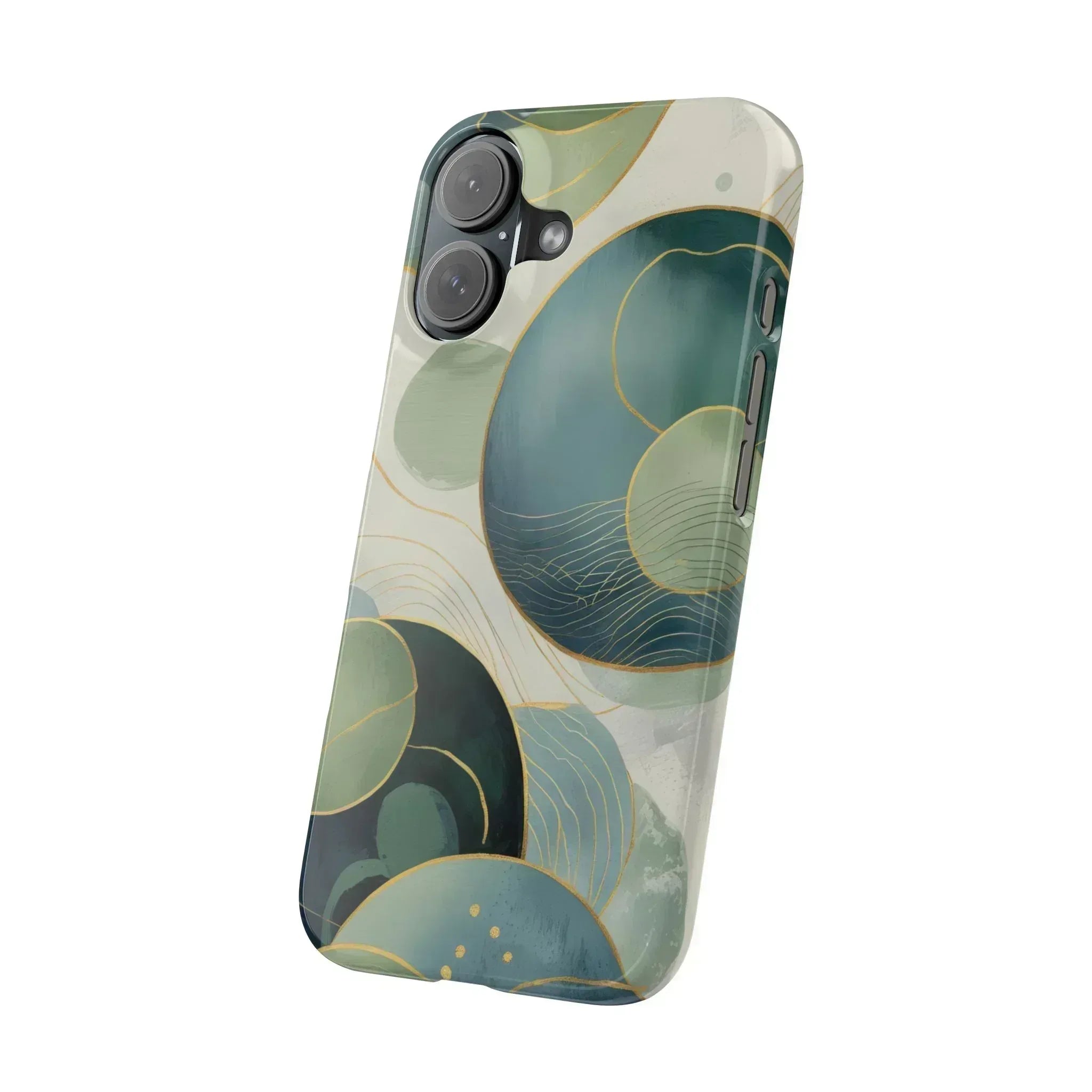 Abstract Teal Slim Phone Case for iPhone 12-16 - KARARMDESIGN