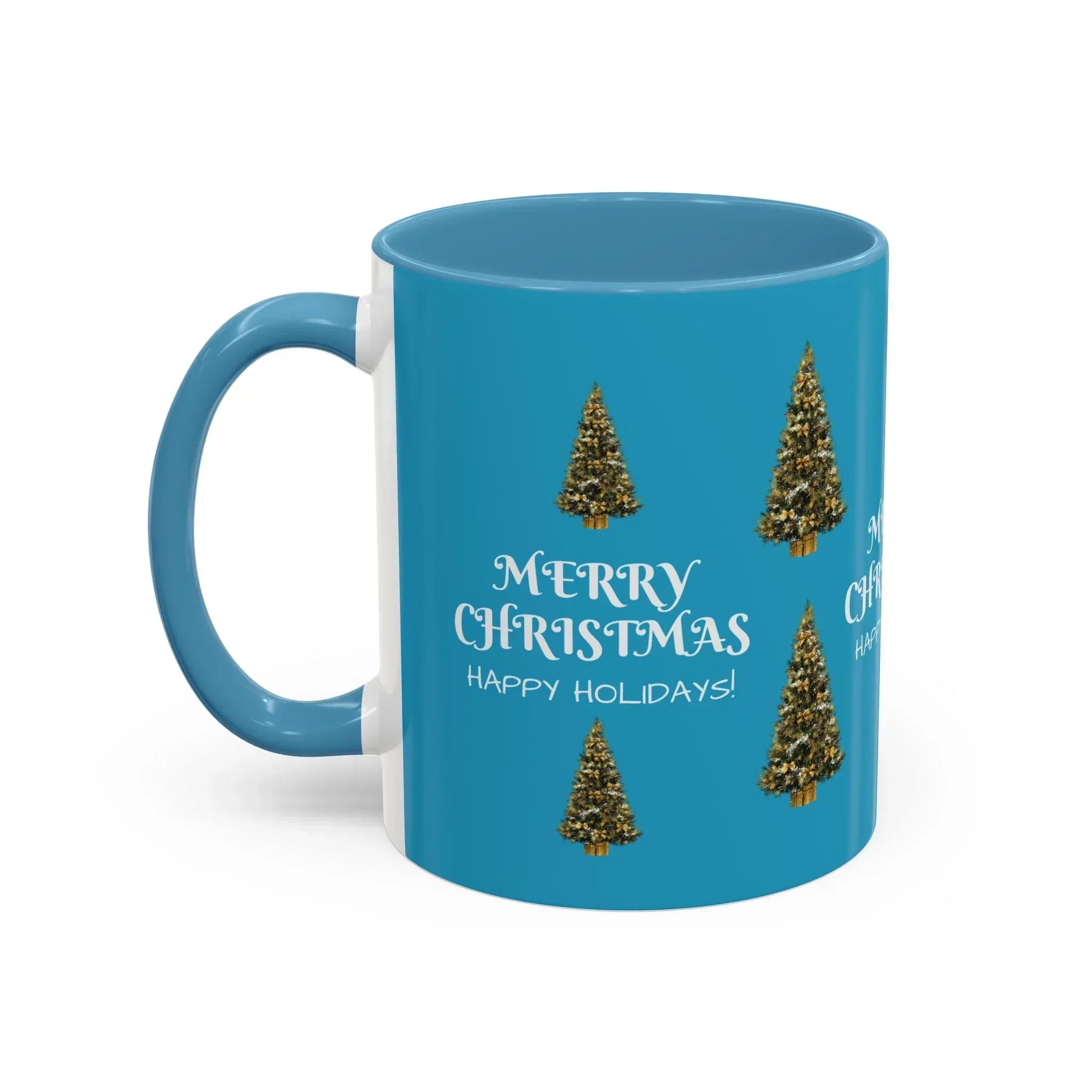 Merry Christmas and Happy Holidays Mug - Accent Coffee Mug (11, 15oz) - KARARMDESIGN