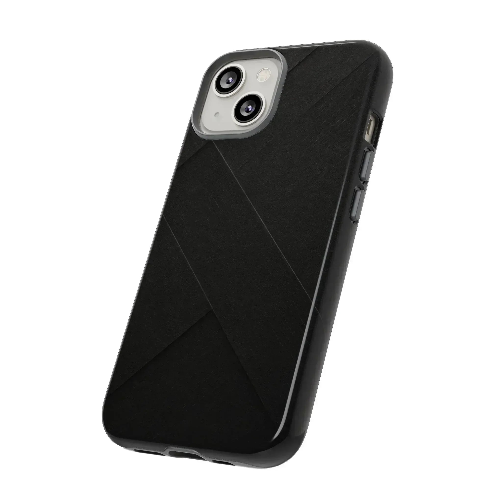 Matte Black Diagonal Line Phone Case for iPhone 8-16 and Galaxy S10-S25 - KARARMDESIGN