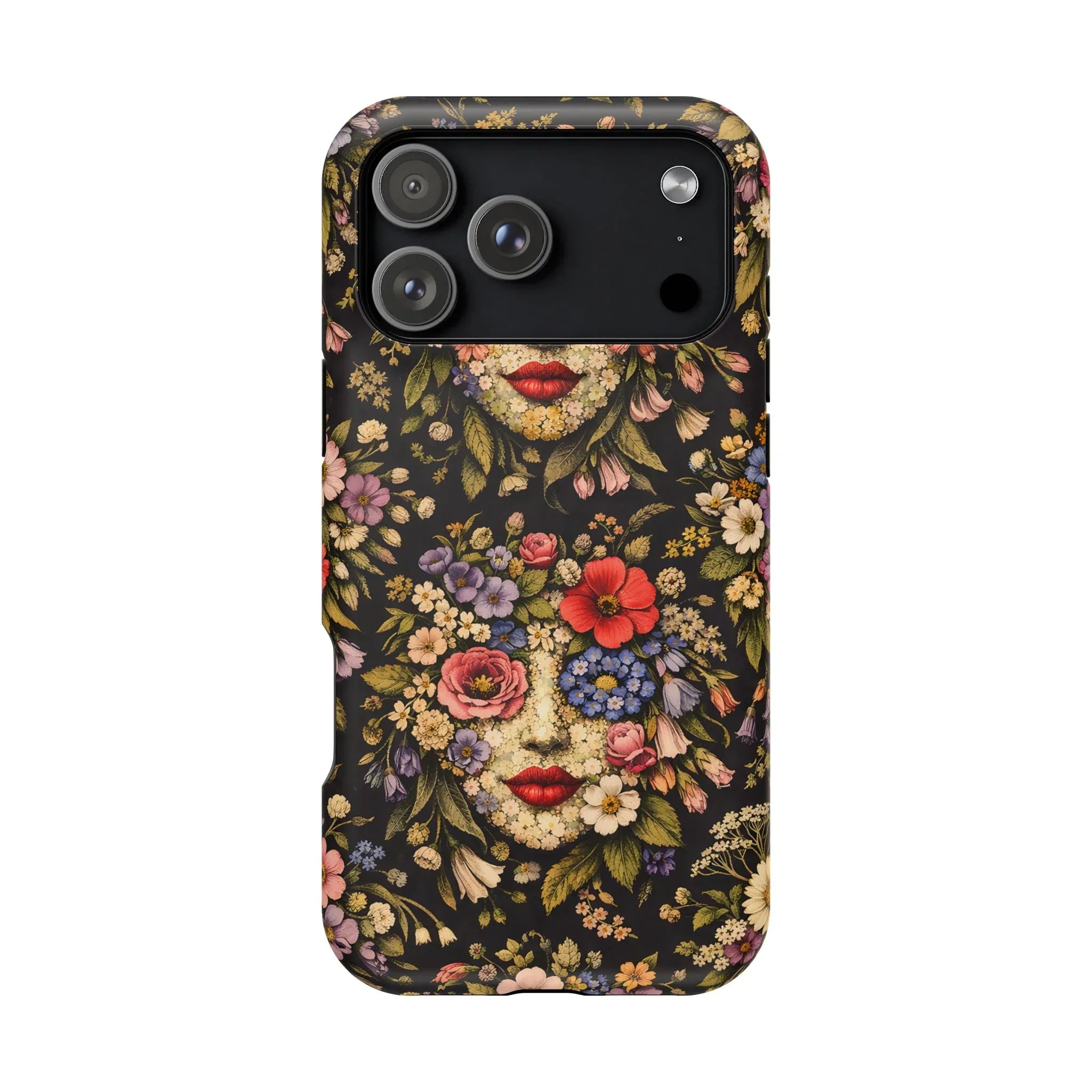 Vintage Flower Face Phone Case for iPhone 13-17 - KARARMDESIGN