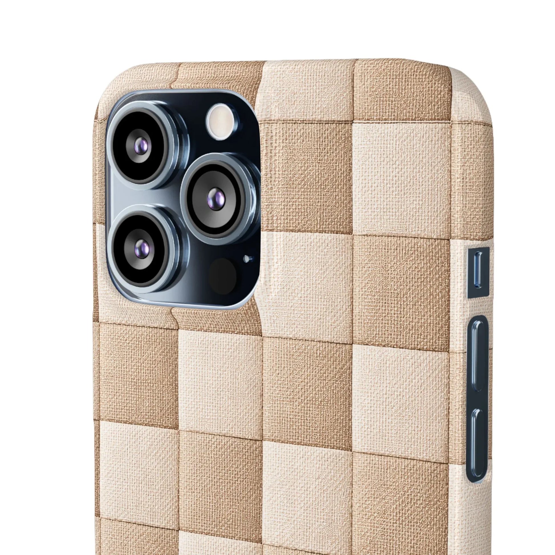 Beige Woven Phone Case for iPhone 11-17 and Galaxy S20-S25 - KARARMDESIGN
