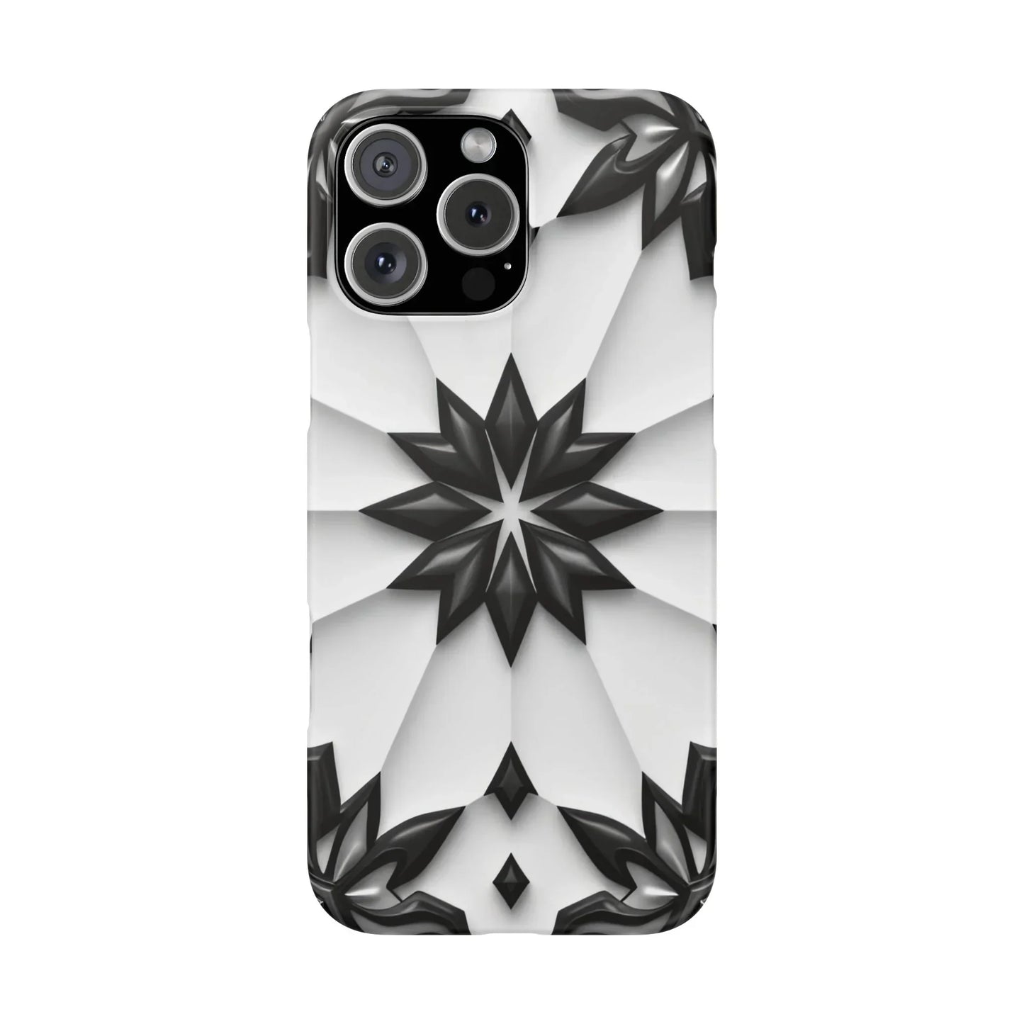 Black and White Geometric Floral Phone Case for iPhone and Samsung Galaxy - KarArmDesign