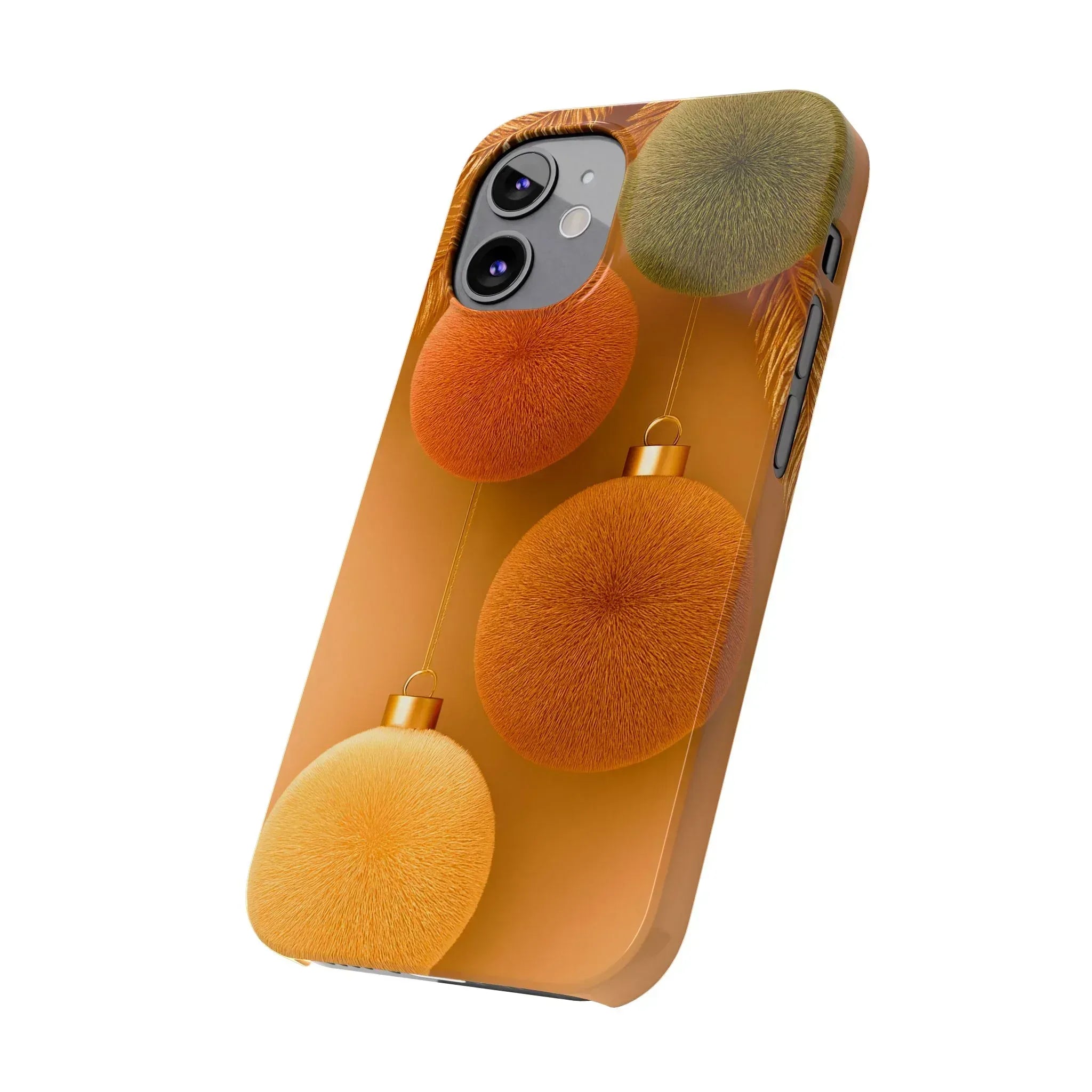 Golden Fuzz Ornaments Phone Case for iPhone 11-17 - KARARMDESIGN