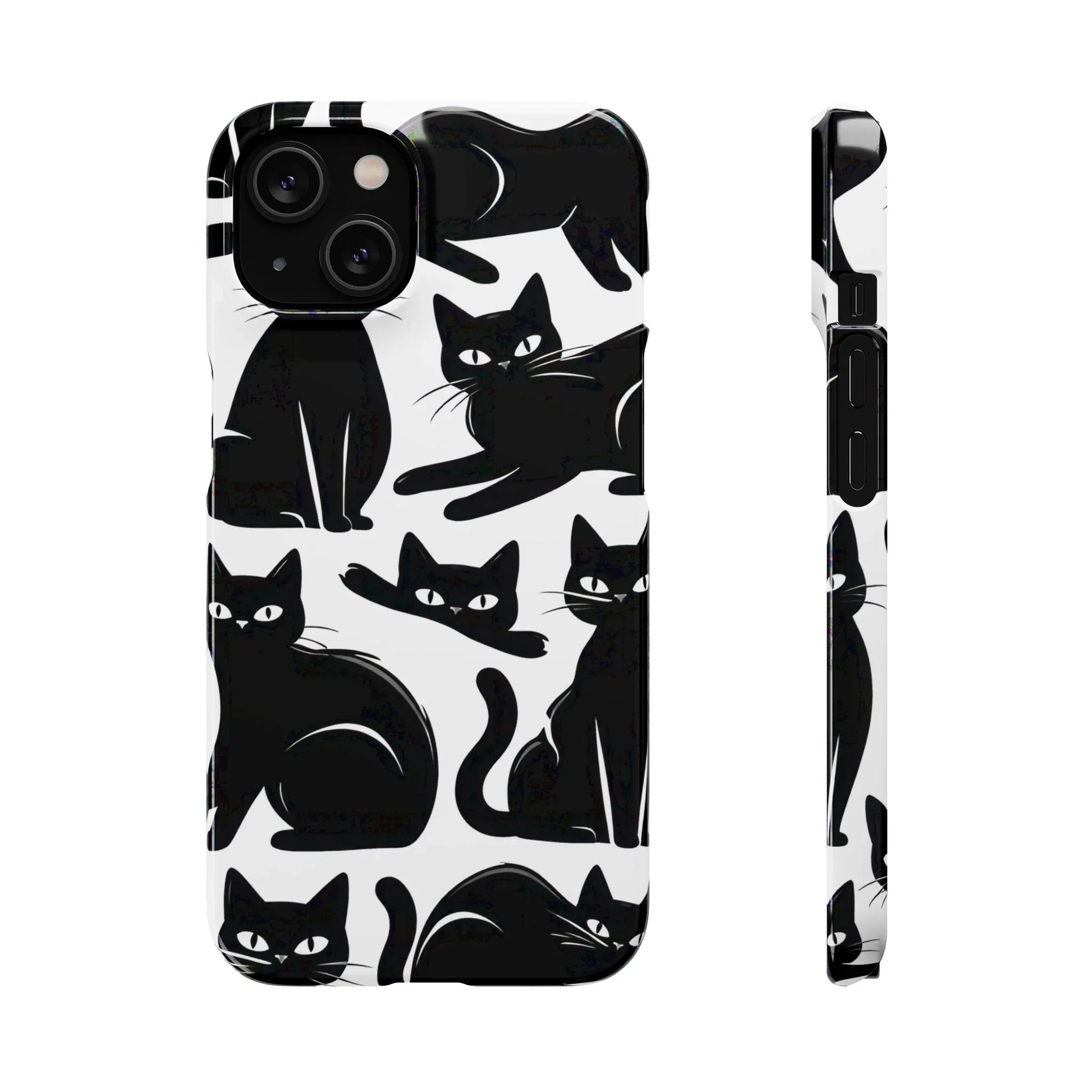 Black Cats Phone Case for iPhone 11-17 and Galaxy S20-S25 - KARARMDESIGN