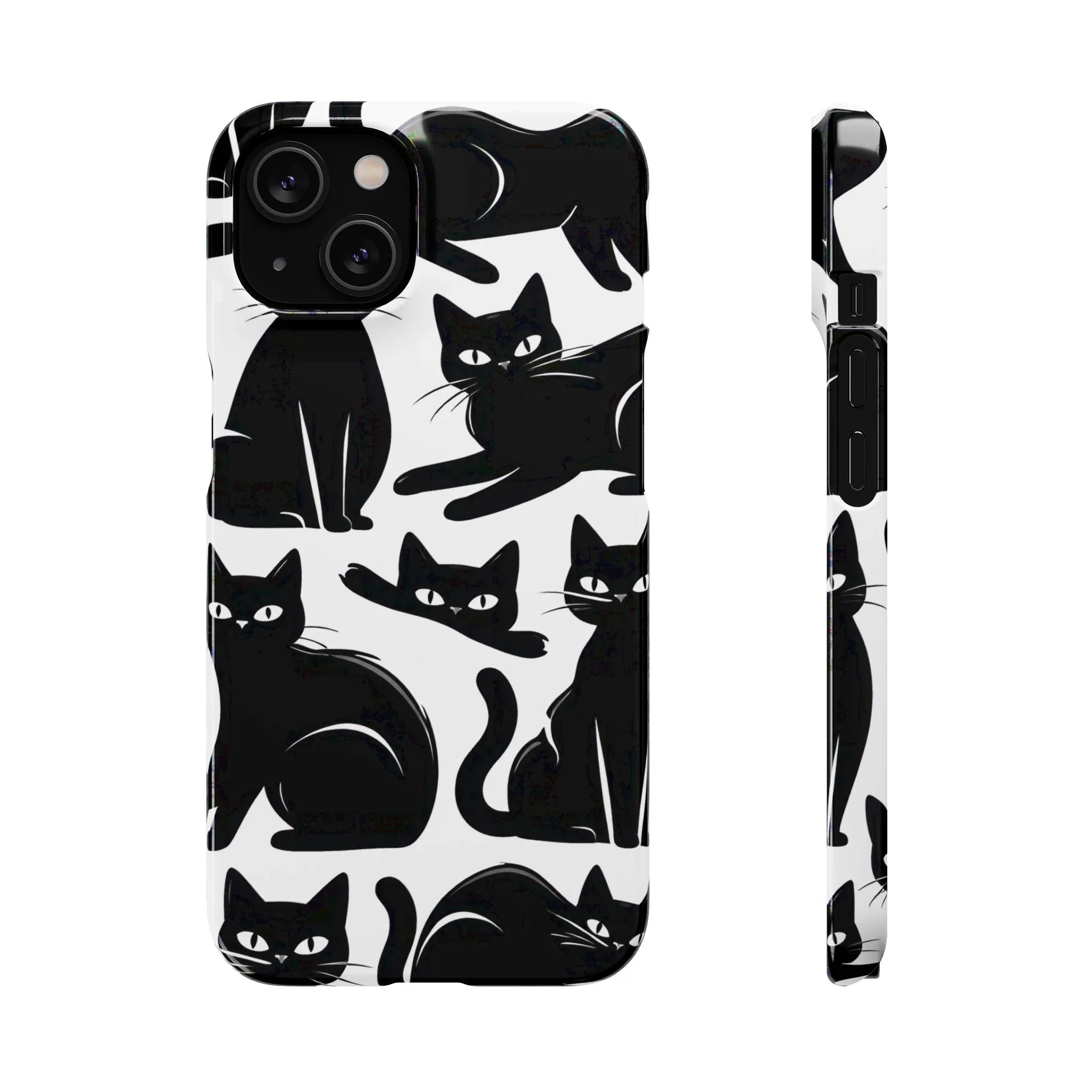 Black Cats Phone Case for iPhone 11-17 and Galaxy S20-S25 - KARARMDESIGN