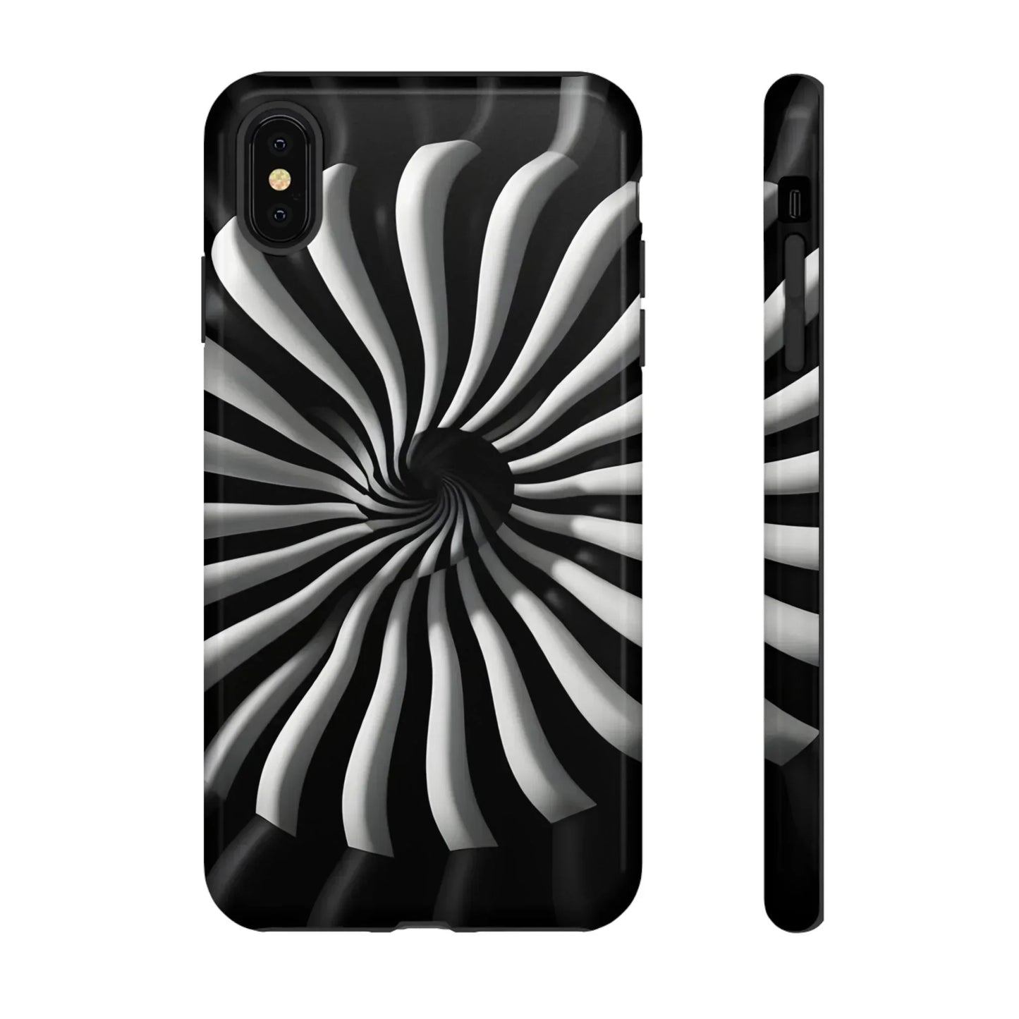 Hypnotic Black and White Spiral Phone Case for iPhone & Galaxy - KarArmDesign