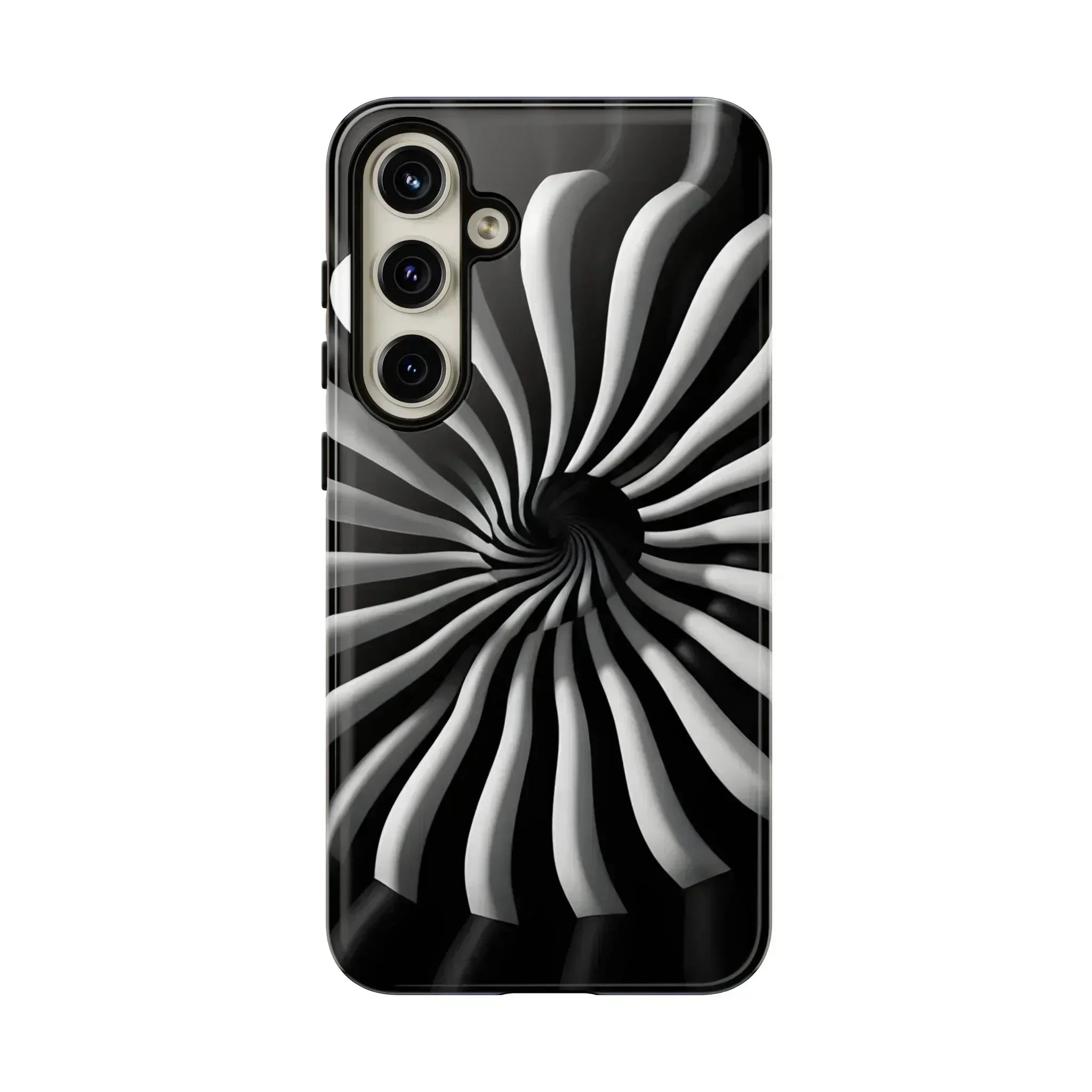 Hypnotic Black and White Spiral Phone Case for iPhone & Galaxy - KARARMDESIGN