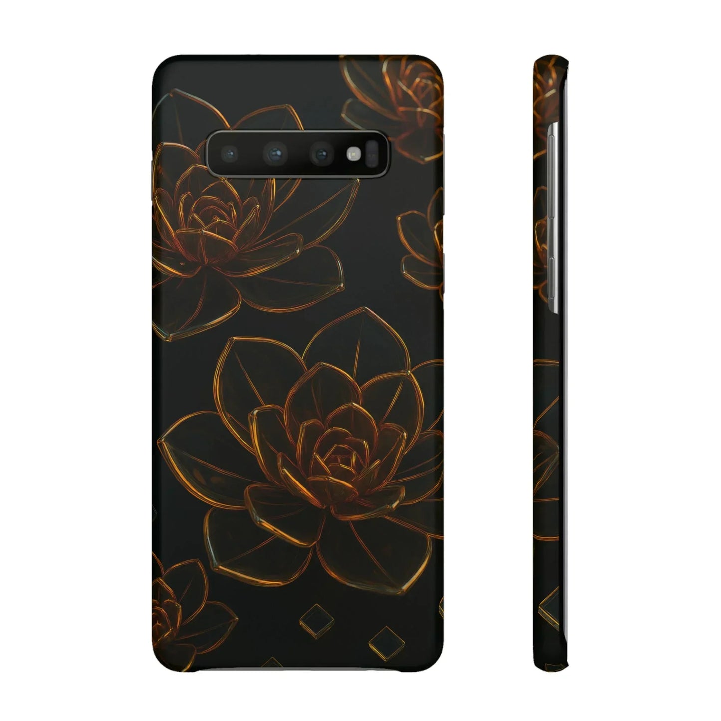 Glass Flower Phone Case for iPhone 7-16 and Galaxy S10-S24 Models