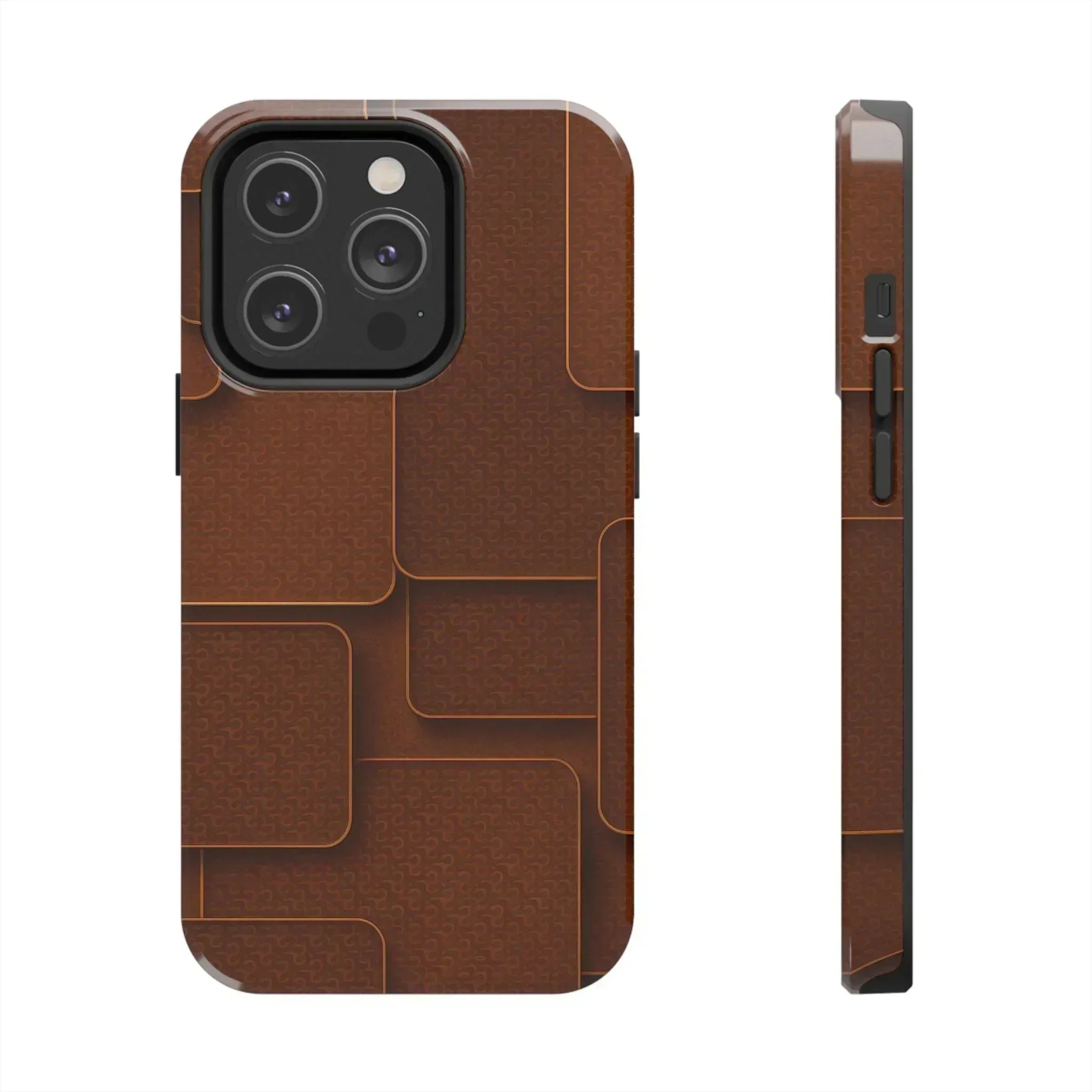 Textured Brown Phone Case for iPhone 7-16 and Samsung Galaxy S21-S24 - KARARMDESIGN
