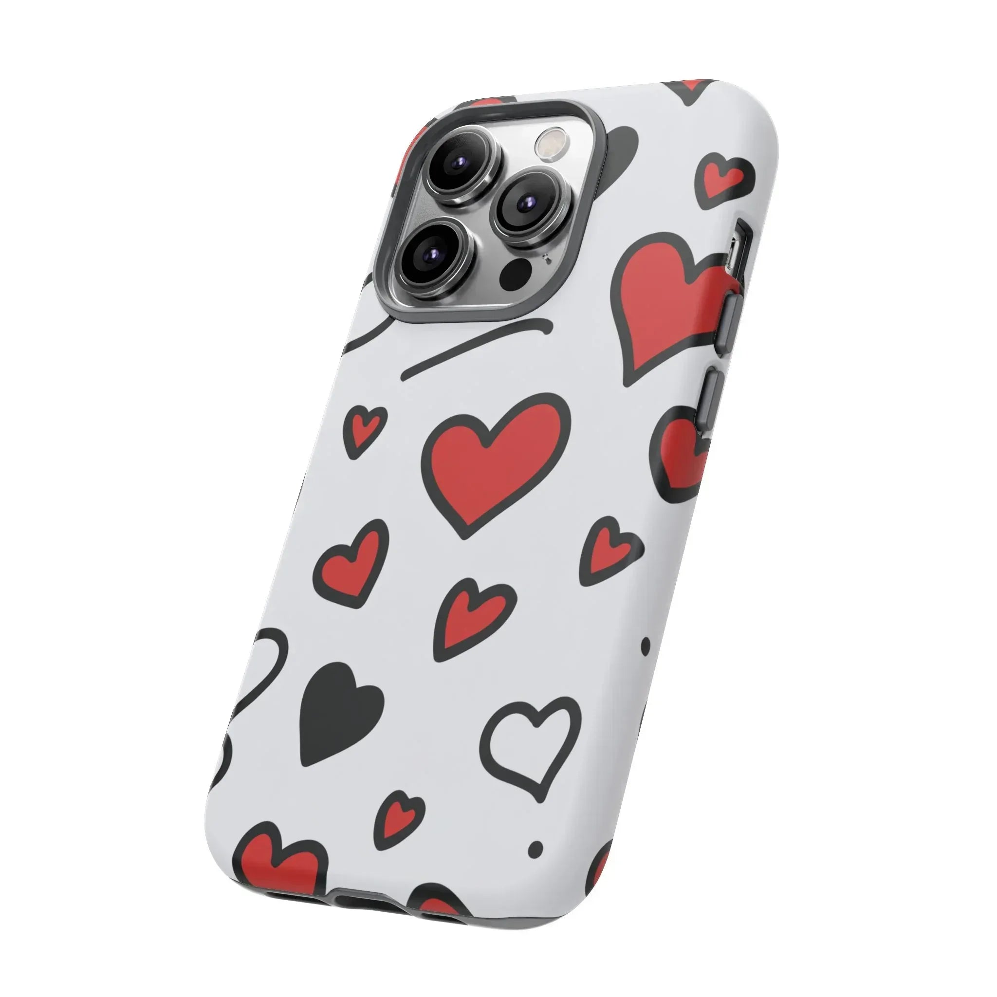 Scattered Hearts Phone Case for iPhone 11-17 and Galaxy S10-S25 - KARARMDESIGN
