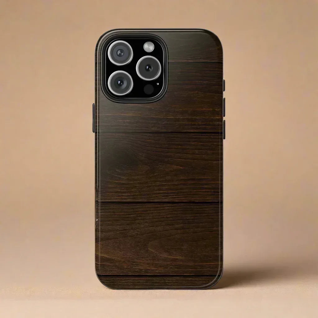 Dark Wood Grain Phone Case for iPhone and Galaxy - KARARMDESIGN