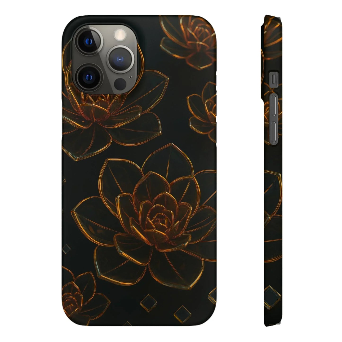 Glass Flower Phone Case for iPhone 7-16 and Galaxy S10-S24 Models