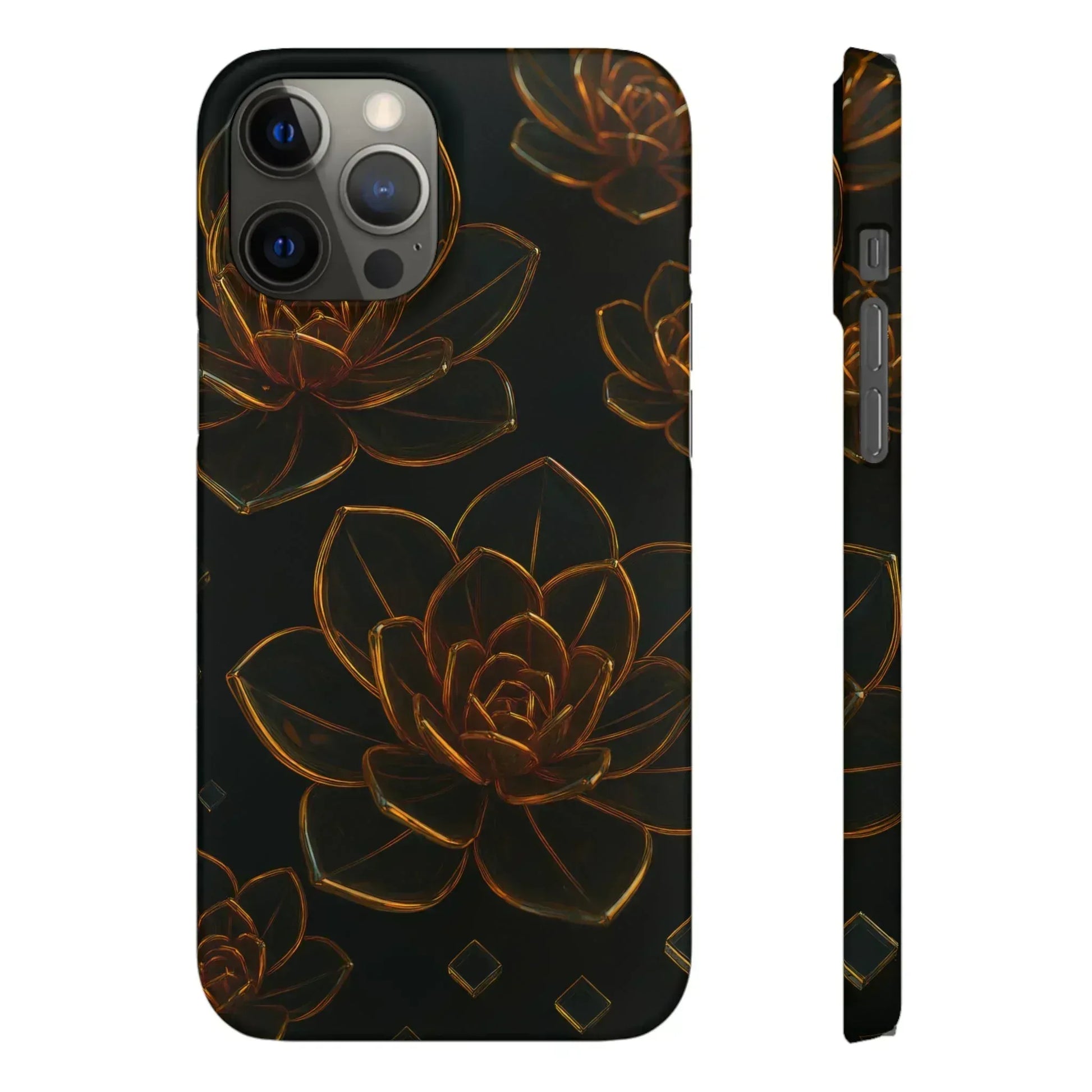Glass Flower Phone Case for iPhone 8-16 and Galaxy S20-S24 - KARARMDESIGN