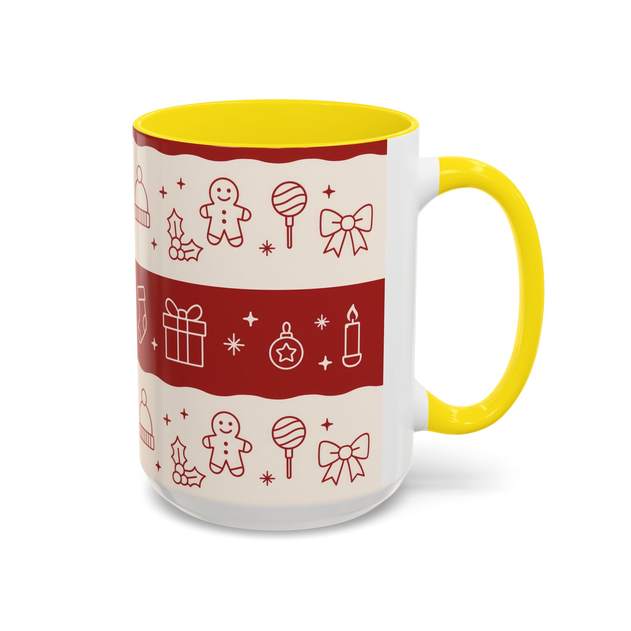 Holiday Cheer Icons Mug - Accent Coffee Mug (11, 15oz)