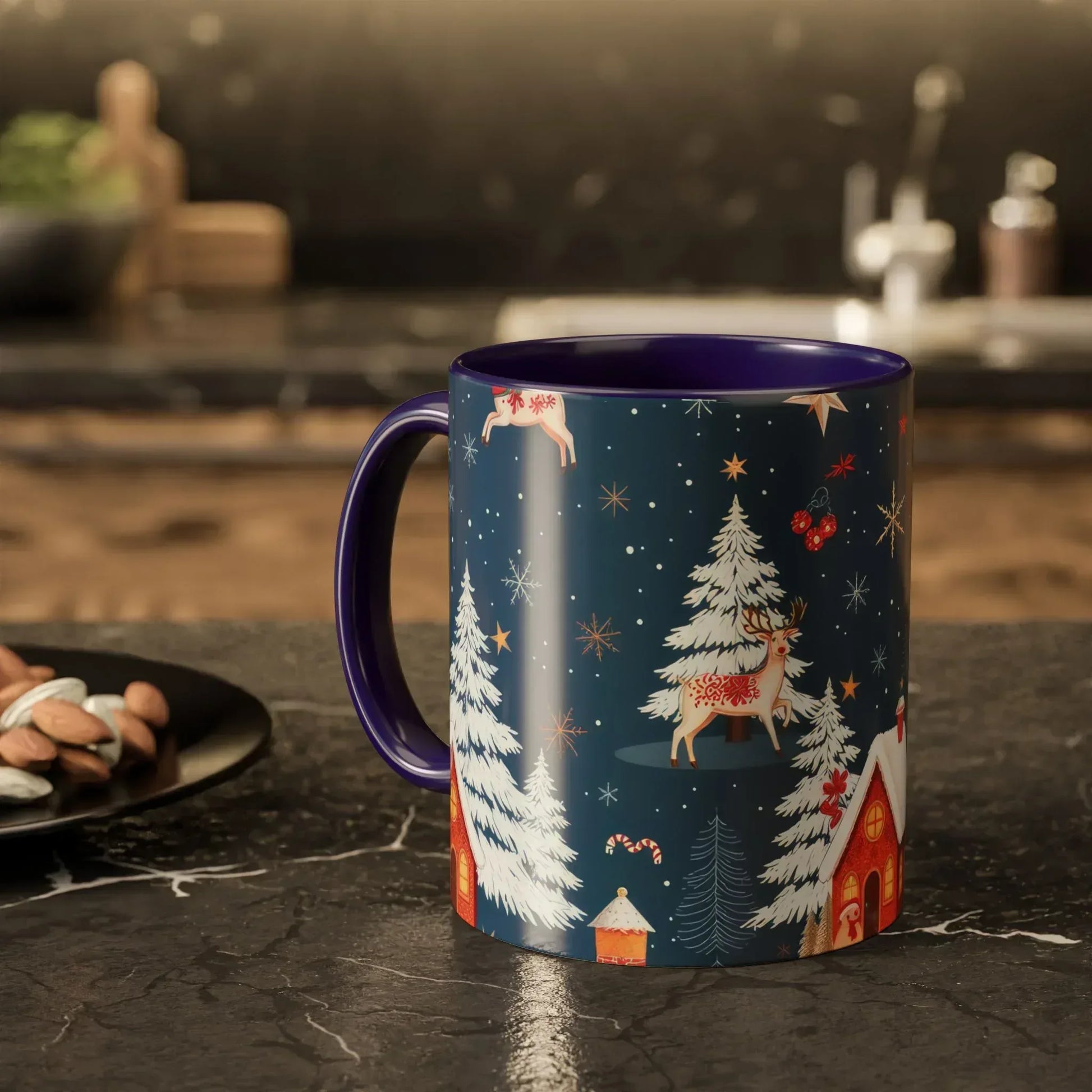 Dark Blue Christmas Mug - Colorful Mugs (11oz, 15oz) - KARARMDESIGN
