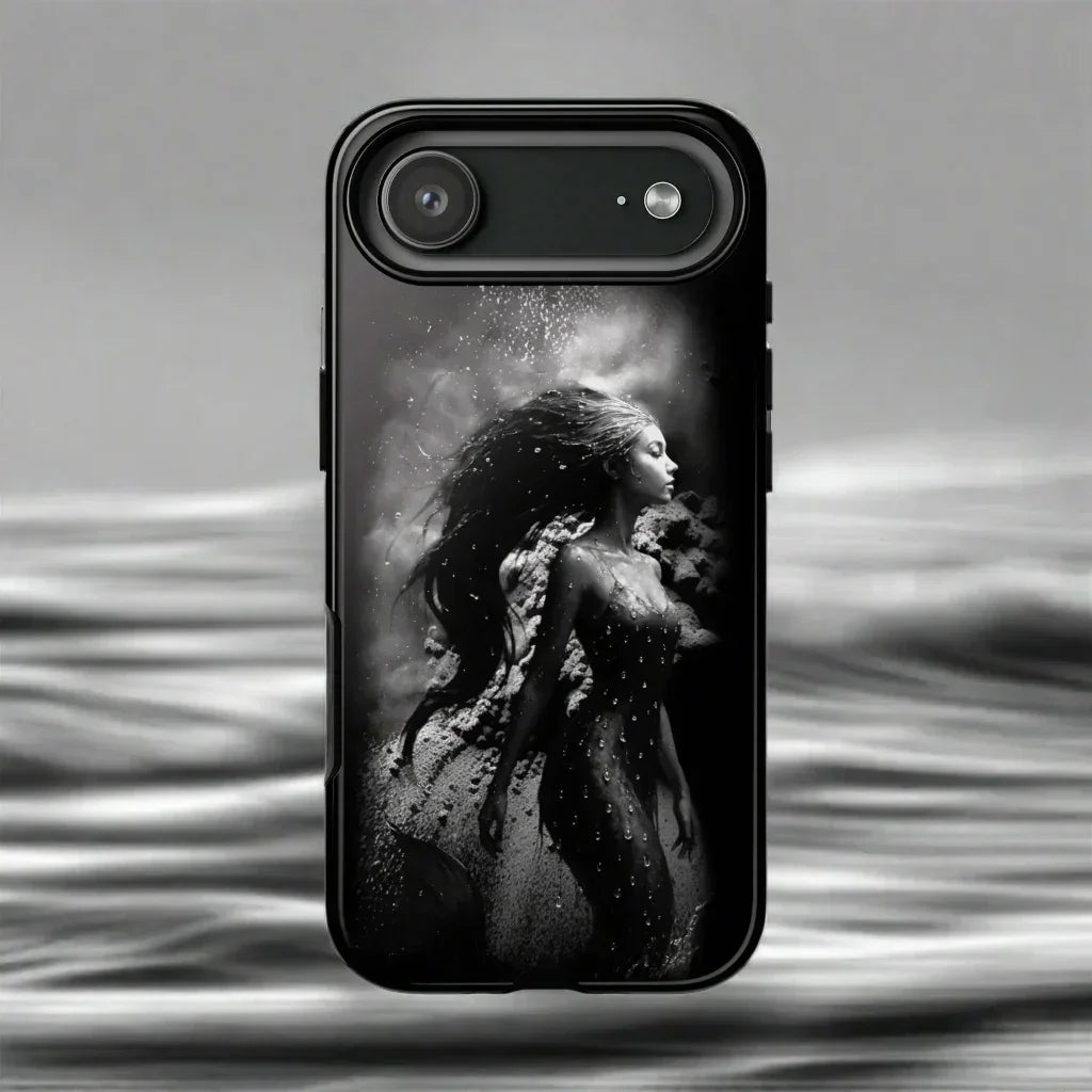 Monochrome Mermaid Phone Case for iPhone 17, Air, Pro, Pro Max - KarArmDesign
