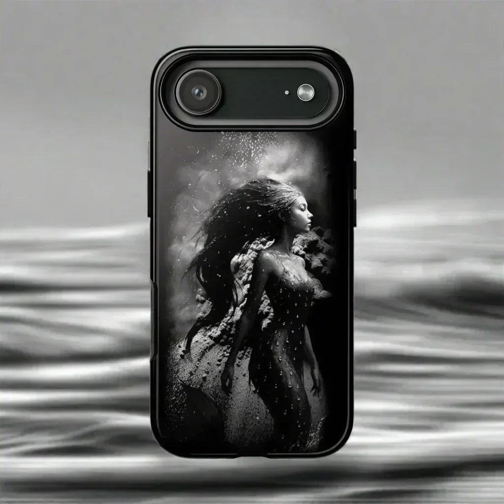 Monochrome Mermaid Phone Case for iPhone 17 Air, Pro, Pro Max - KARARMDESIGN