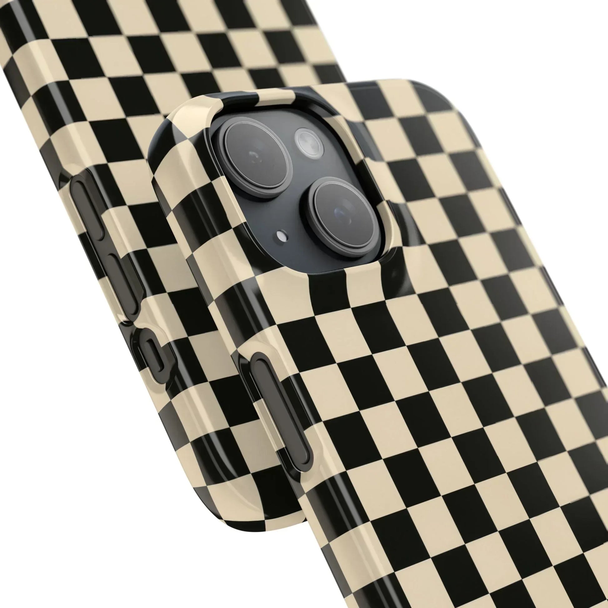 Stylish Matte Checker Phone Case for iPhone 11-17 and Galaxy S20-S25 - KARARMDESIGN