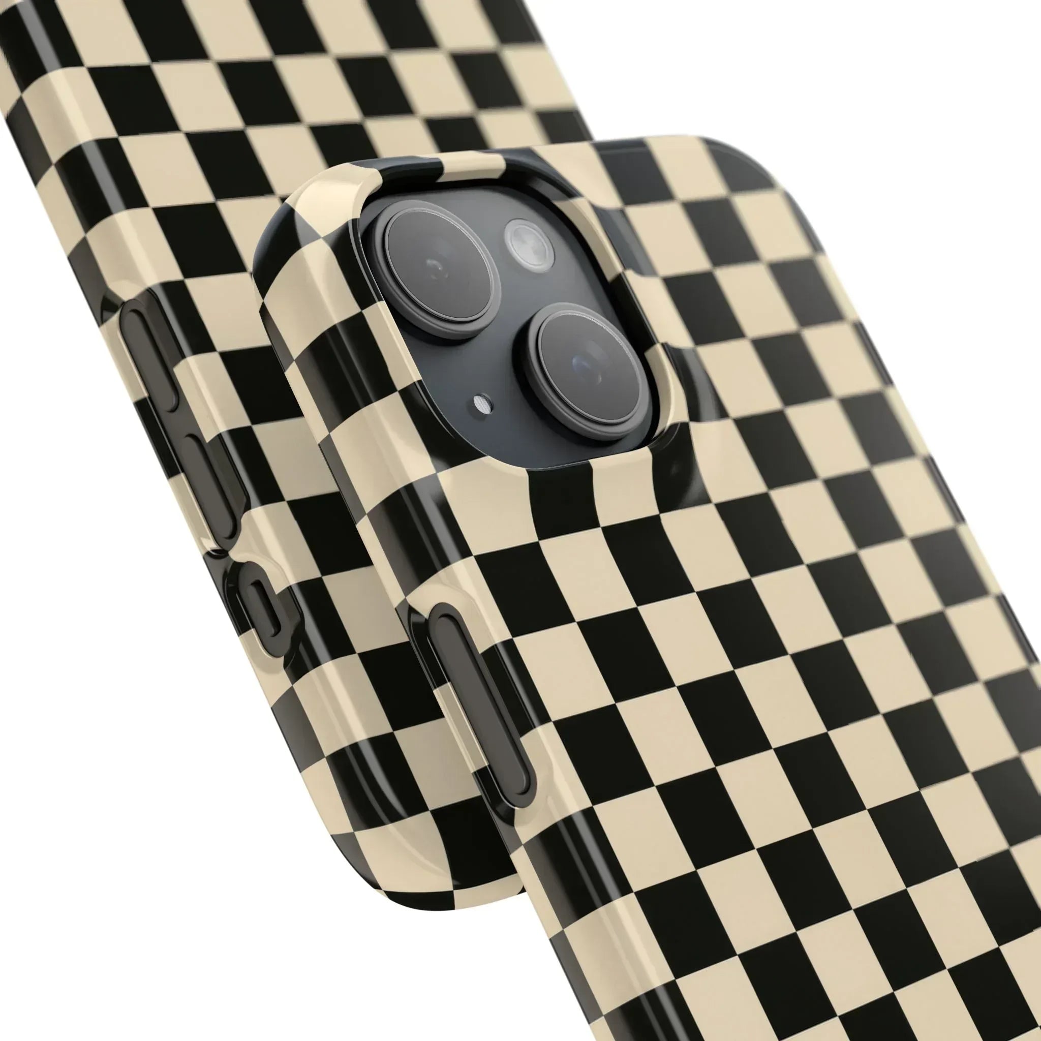 Stylish Matte Checker Phone Case for iPhone 11-17 and Galaxy S20-S25 - KARARMDESIGN