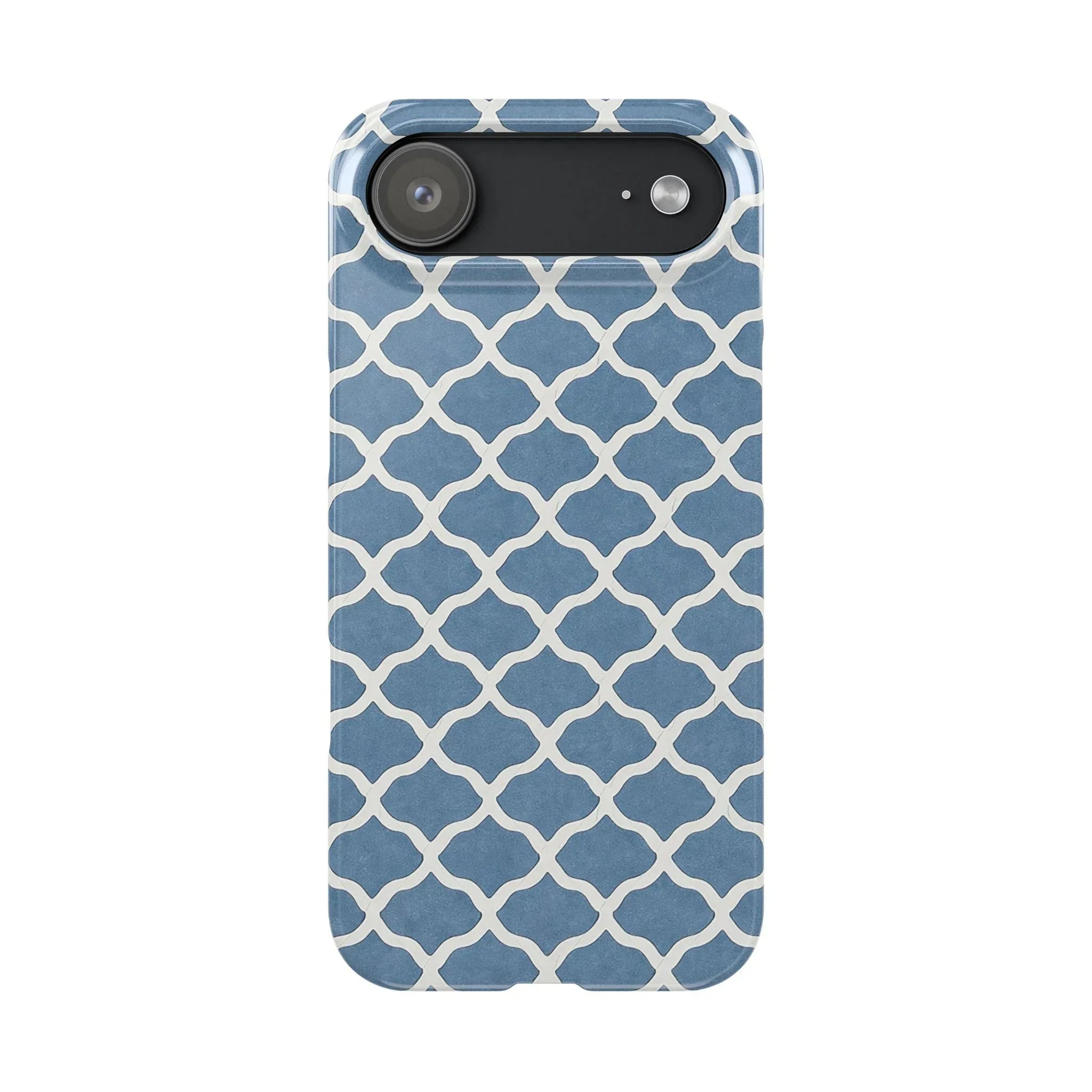 Azure Lattice Pattern Phone Case Slim Phone Cases for iPhone 11-17 - KARARMDESIGN