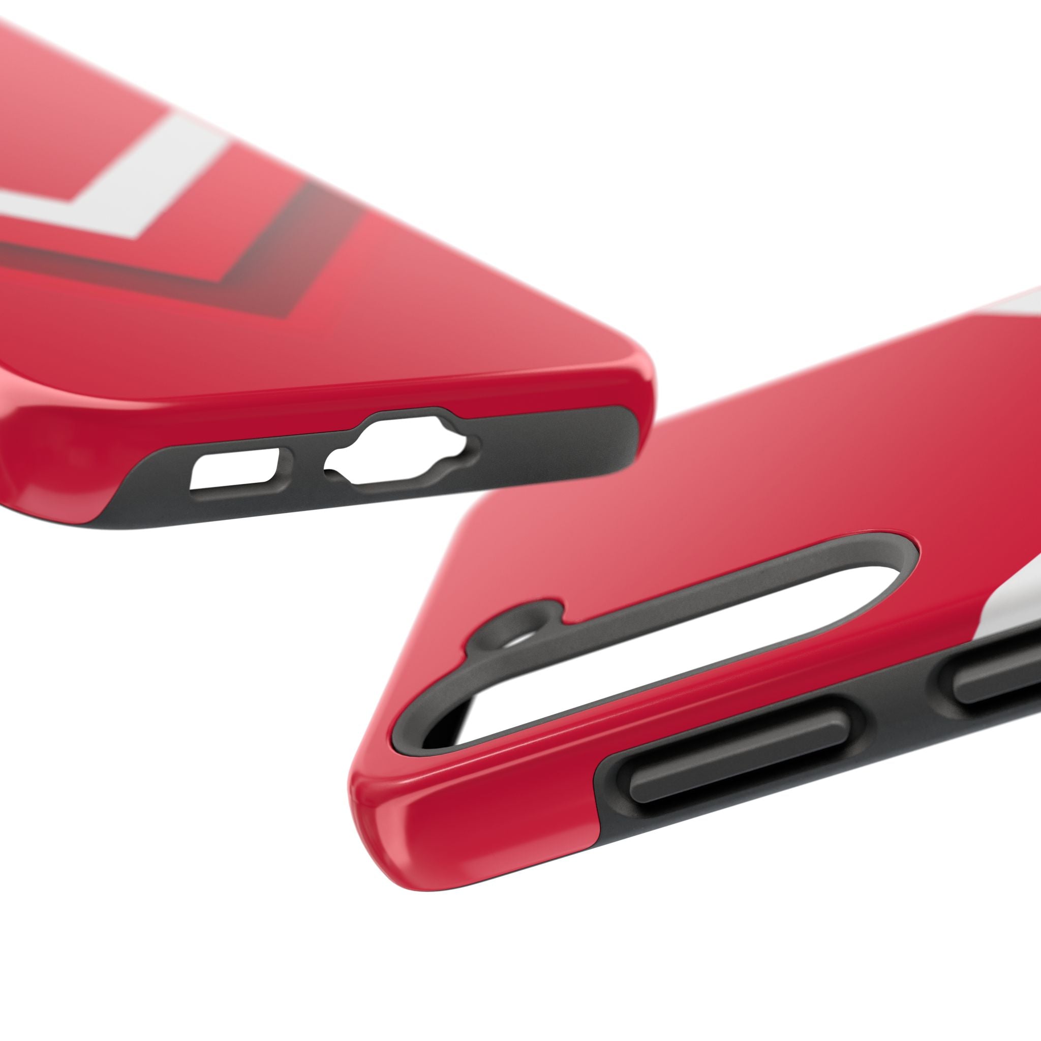 Red Chevron Armor Phone Case for iPhone 11–16 & Galaxy S21–S24