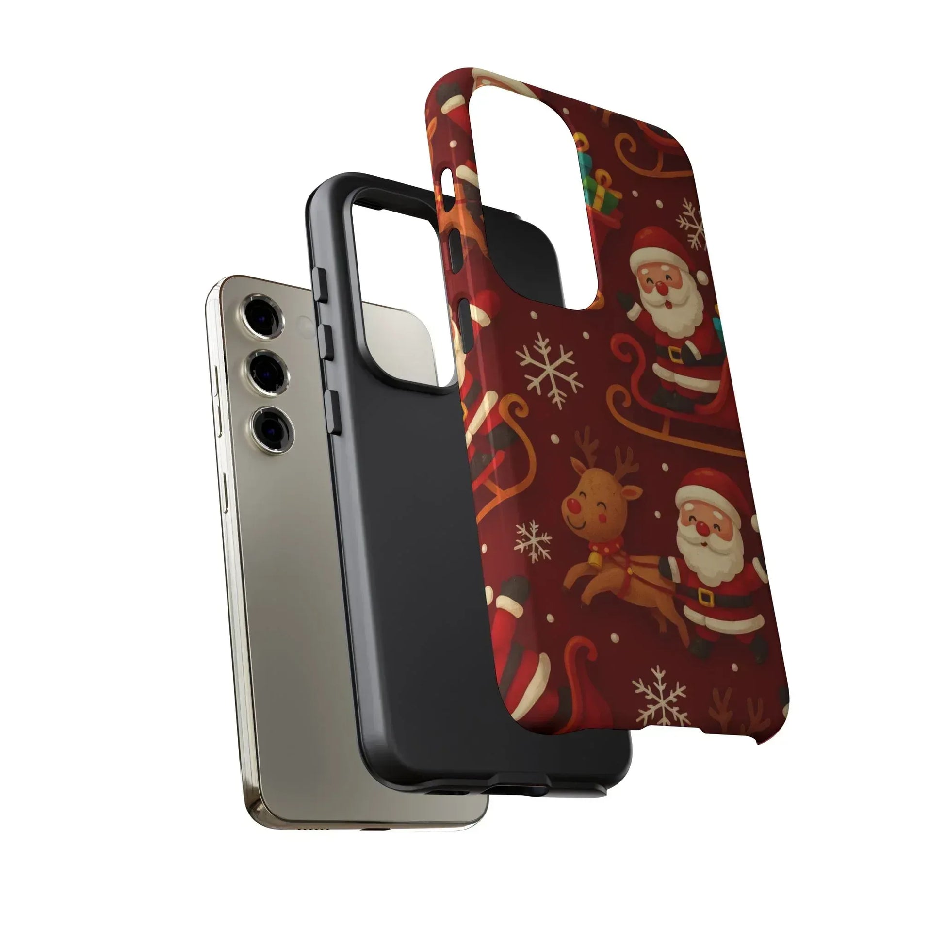 Santa Sleigh Ride Phone Case for iPhone 11-17 and Galaxy S10-S25 - KARARMDESIGN