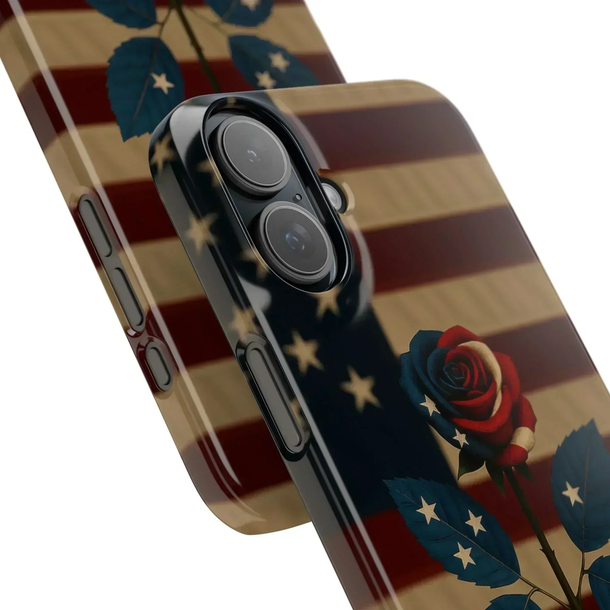 American Rose Flag Phone Case for iPhone 8-16 and Galaxy S10-S24 - KARARMDESIGN