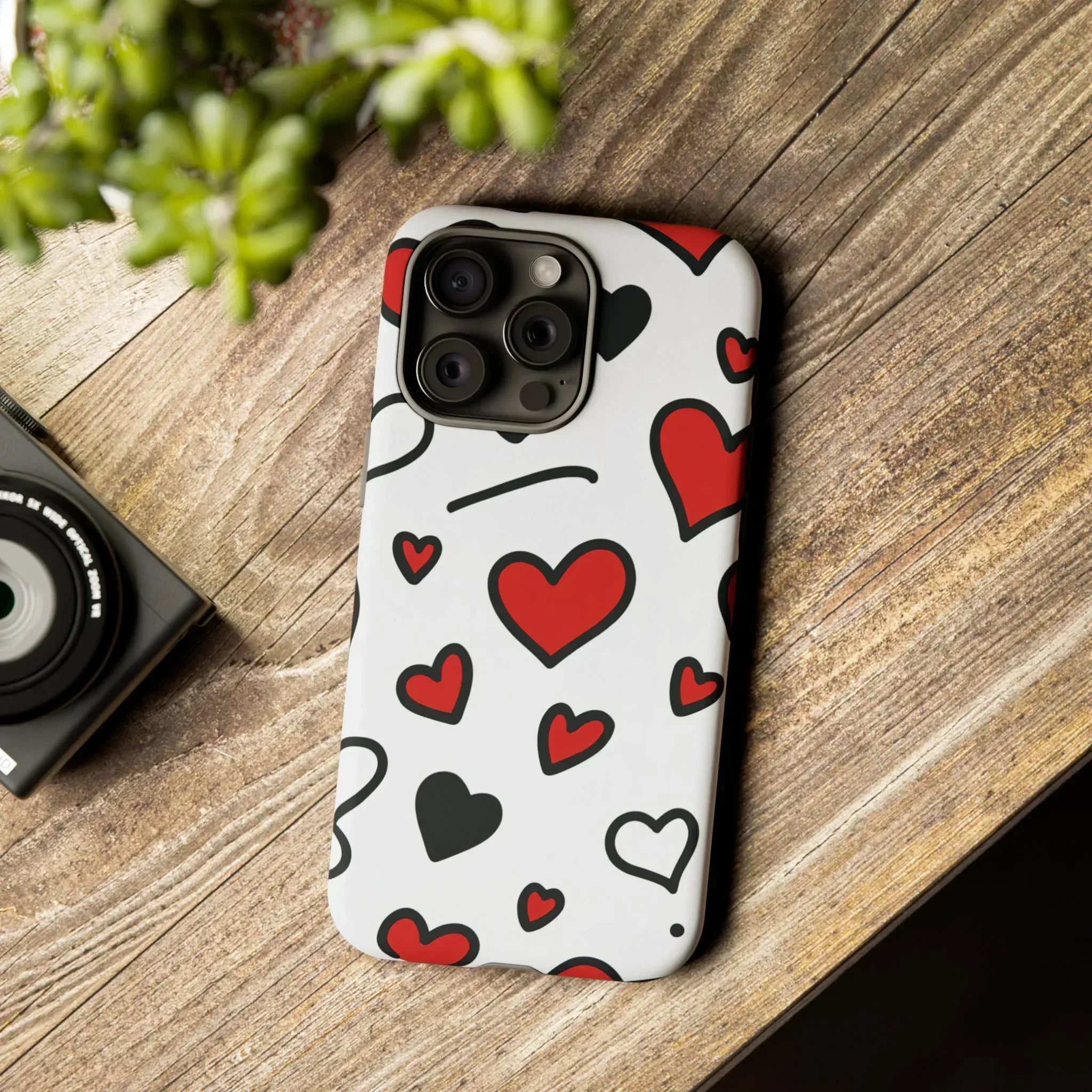 Scattered Hearts Phone Case for iPhone 11-17 and Galaxy S10-S25 - KARARMDESIGN