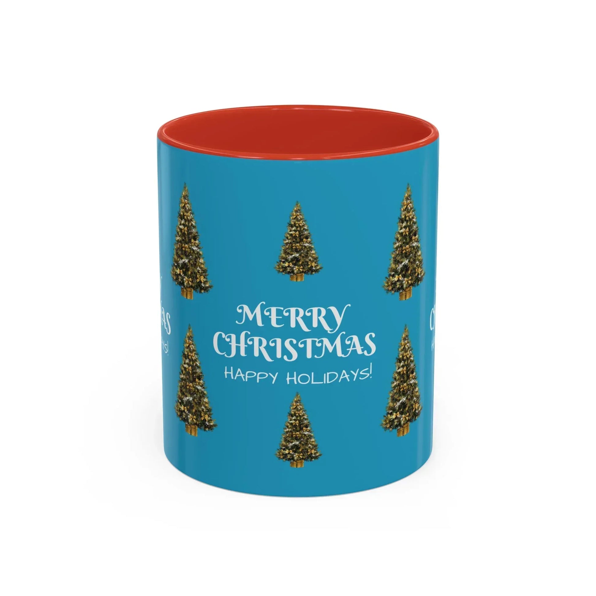Merry Christmas and Happy Holidays Mug - Accent Coffee Mug (11, 15oz) - KARARMDESIGN