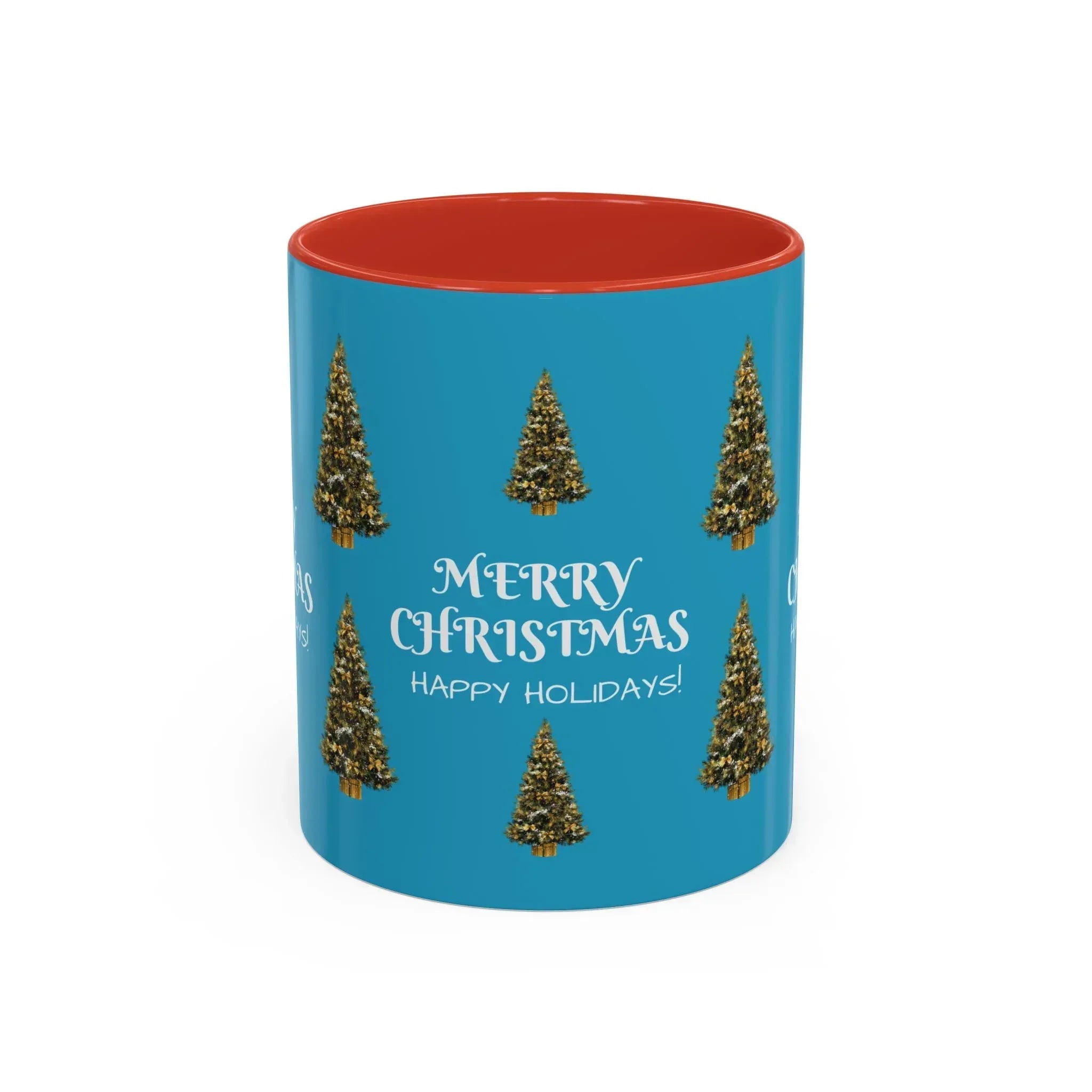 Merry Christmas and Happy Holidays Mug - Accent Coffee Mug (11, 15oz) - KARARMDESIGN