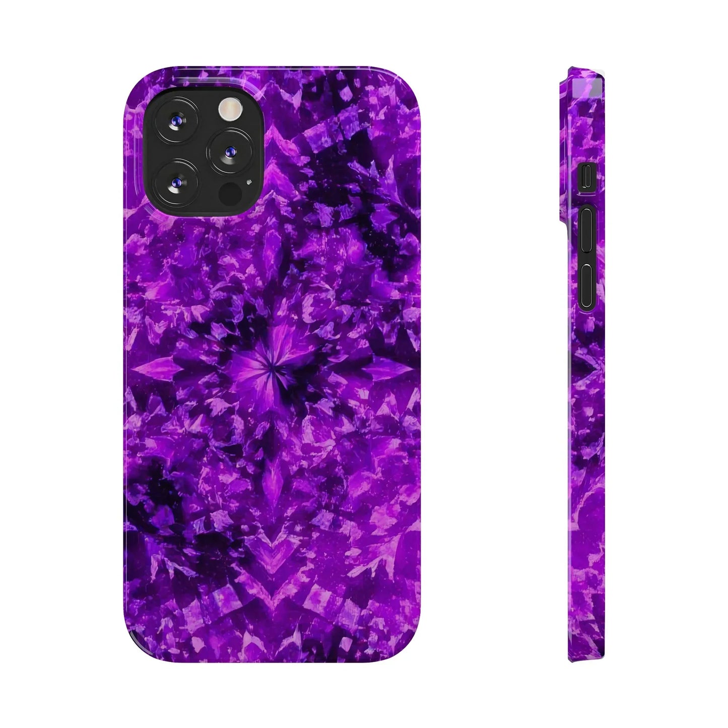 Vivid Purple Kaleidoscope Phone Case iPhone 7 to 16 Series Models - KarArmDesign