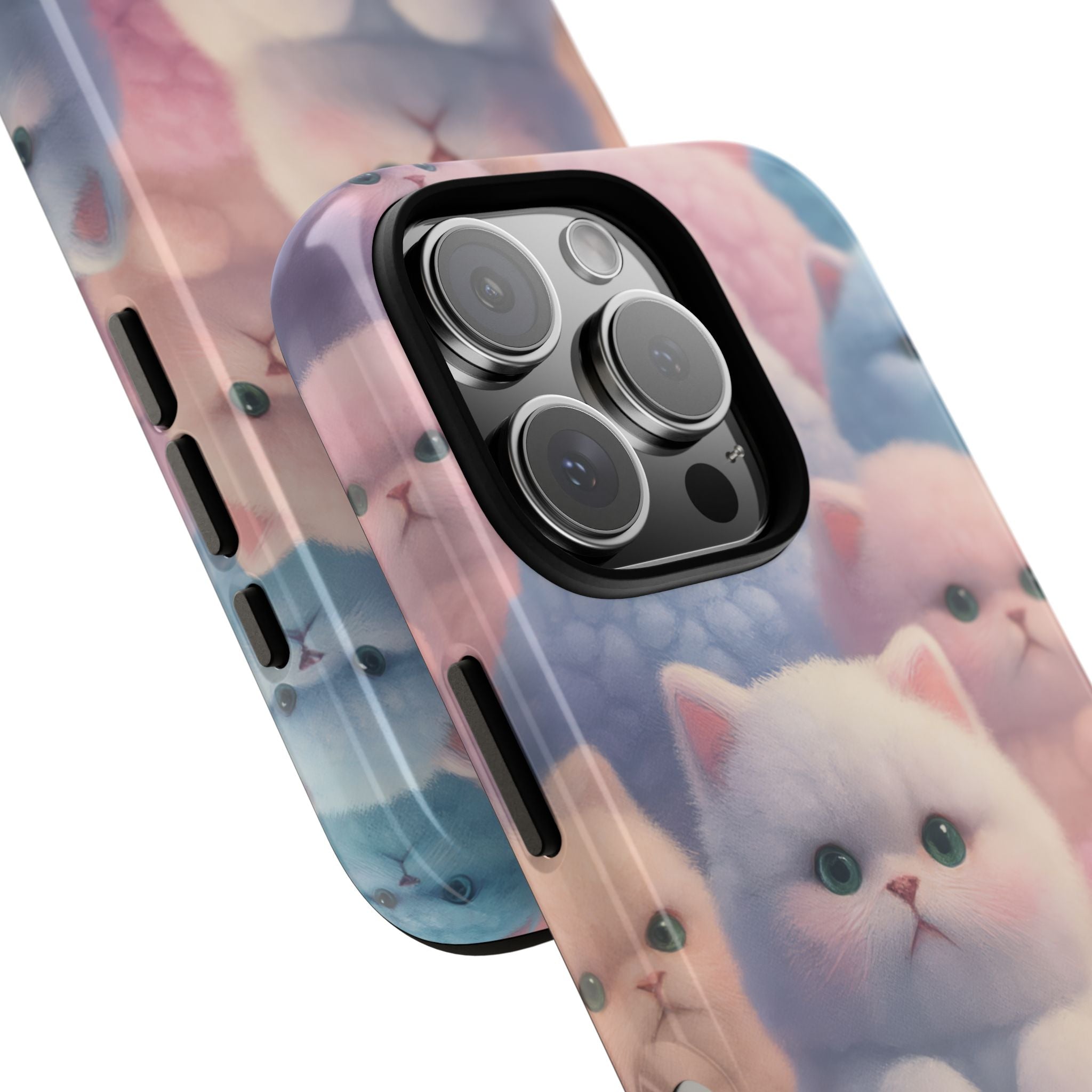 Pastel Kitten Phone Case for iPhone 8-17 and Samsung Galaxy S10-S25 Models - KARARMDESIGN