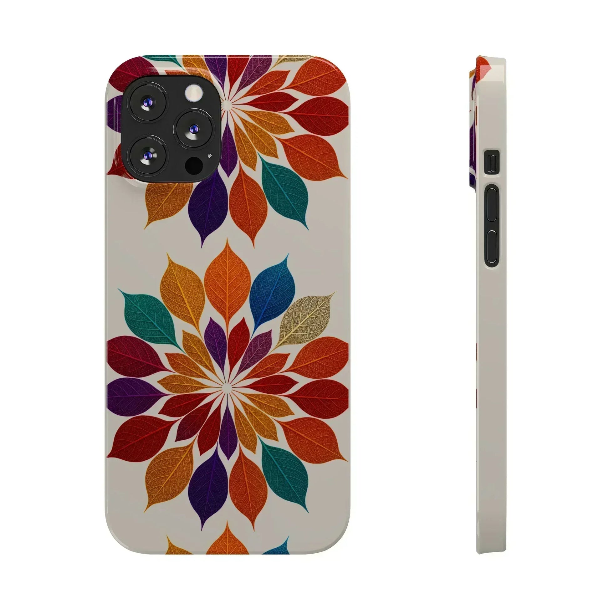 Leaf Mandala Phone Case for iPhone 11-16 - KARARMDESIGN